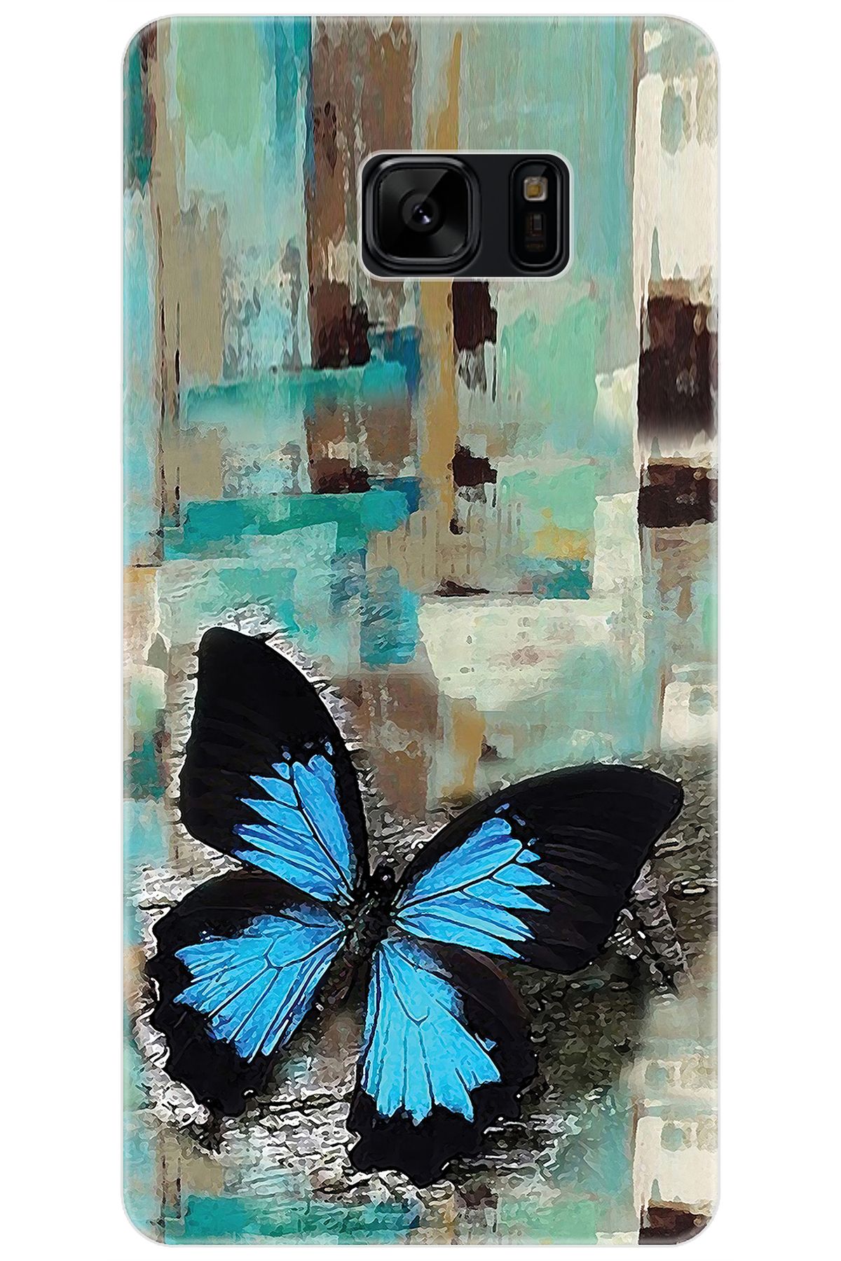 Ceppare Samsung Galaxy Note FE (SM-N935F) Uyumlu Kılıf Desenli İnce Silikon Kelebek Resim STK:549 CP-YStOADf