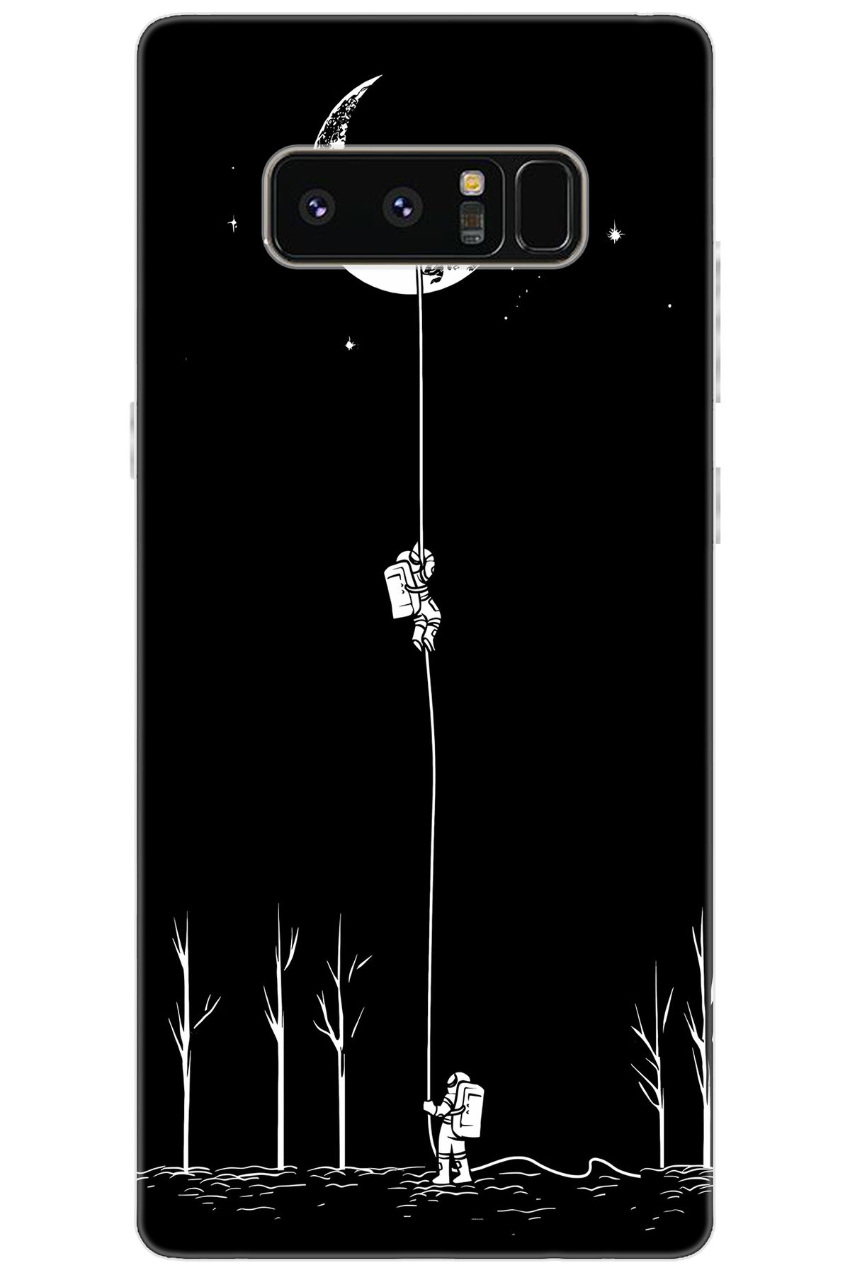 Ceppare Samsung Galaxy Note 8 (SM-N950F) Uyumlu Kılıf Desenli Silikon Astronot Seri STK:1006 CP-ocFVVmF