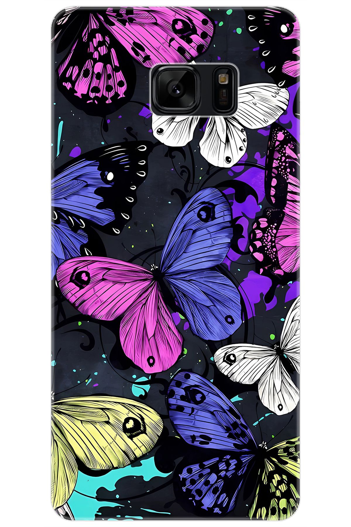 Ceppare Samsung Galaxy Note FE (SM-N935F) Uyumlu Kılıf İnce Silikon Kalp Yapan Kelebek STK:651 CP-fReFwcS