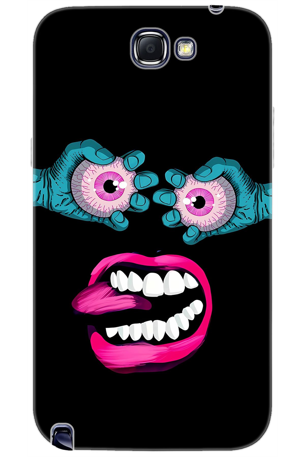 Ceppare Samsung Galaxy Note 2 (GT-N7100) Uyumlu Kılıf Desenli Silikon Çılgın Gözler STK:657 CP-falvJbV