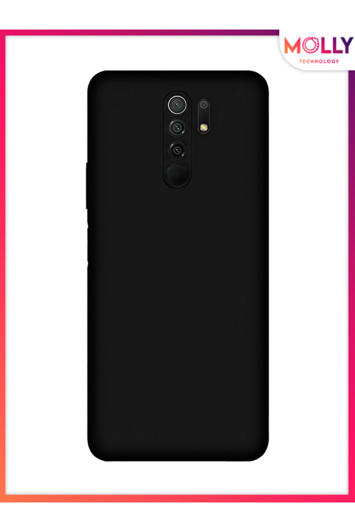 Molly Xiaomi Redmi 9 İçin Siyah Liquid İçi Kadife Silikon Kılıf