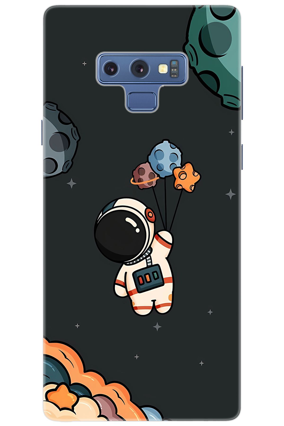 Ceppare Samsung Galaxy Note 9 (SM-N960F) Uyumlu Kılıf Desenli Silikon Astronot STK:628 CP-iHXPBhD