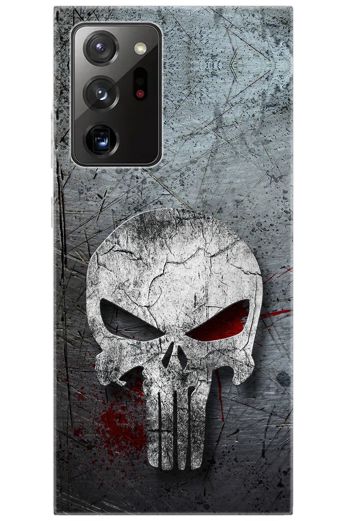 Ceppare Samsung Galaxy Note 20 ULTRA SM-N985F Uyumlu Kılıf Desenli Silikon Gri Kuru Kafa STK:218 CP-di0QHxK