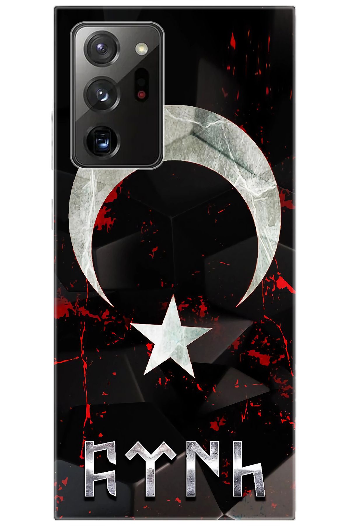 Ceppare Samsung Galaxy Note 20 ULTRA (SM-N985F) Uyumlu Kılıf Desenli Ay Yıldız Göktürkçe STK:636 CP-i5hI1y6