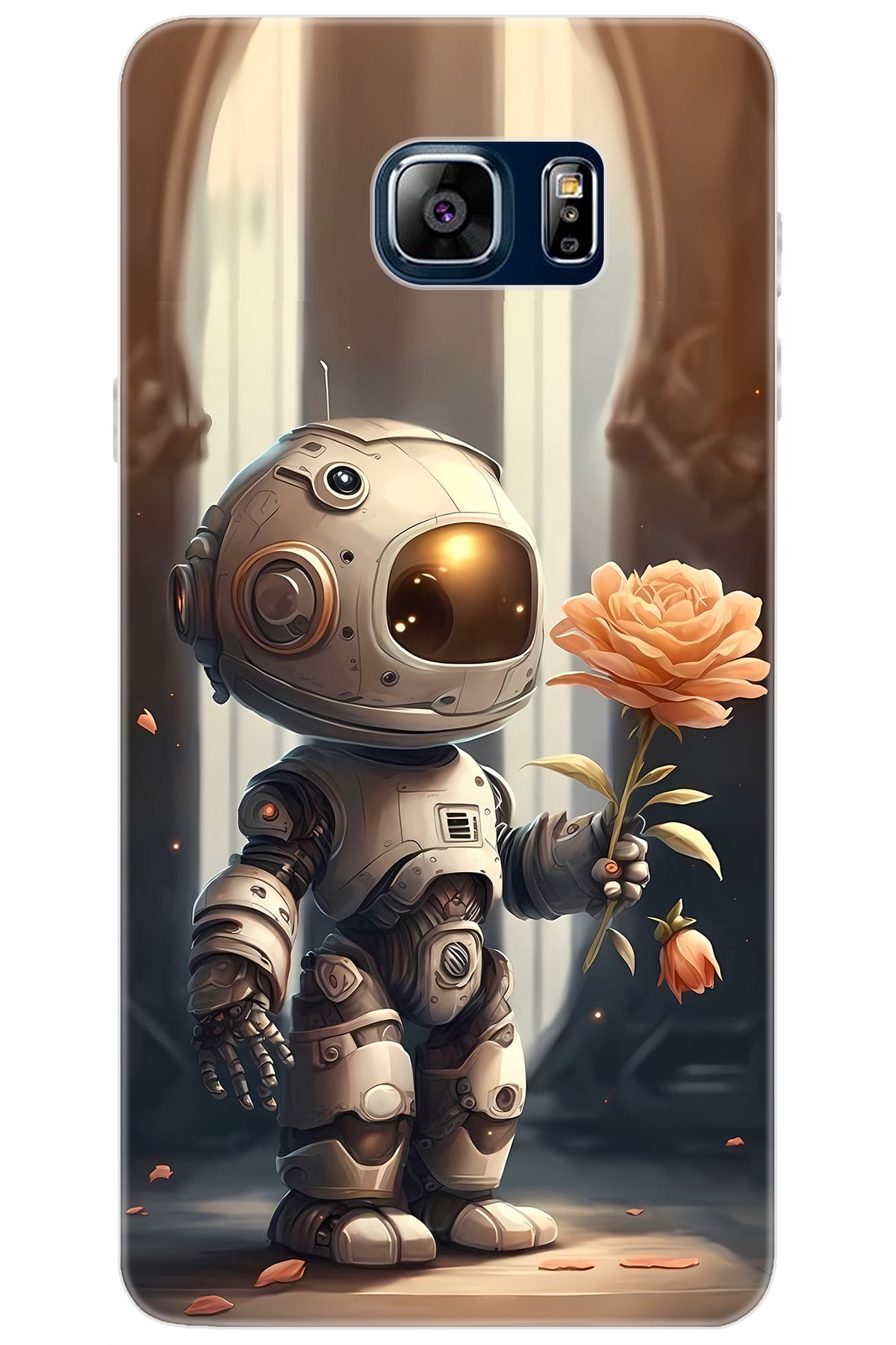 Ceppare Samsung Galaxy Note 5 (SM-N910F) Uyumlu Kılıf Desenli Silikon Astronot STK:620 CP-Zj8126d