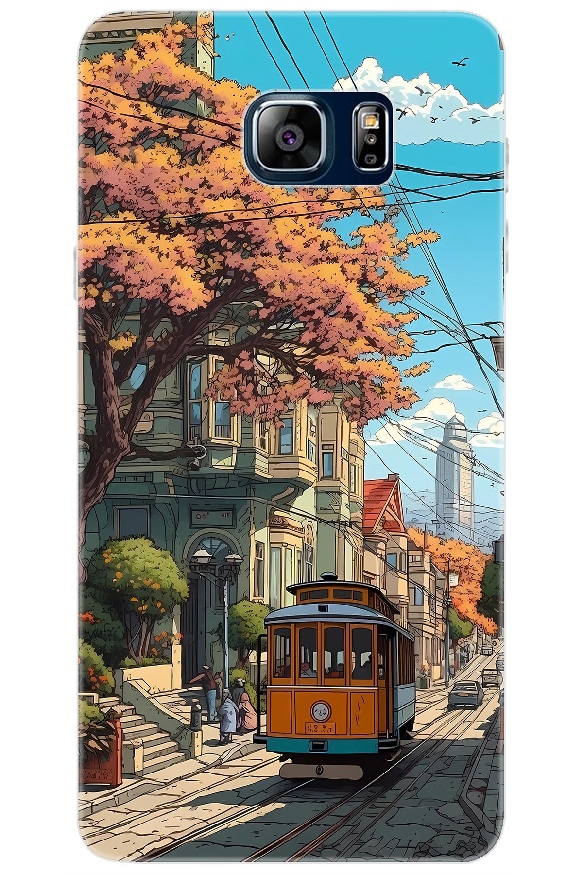 Ceppare Samsung Galaxy Note 5 (SM-N910F) Uyumlu Kılıf Desenli Silikon Tramvay STK:645 CP-mvYHnoG