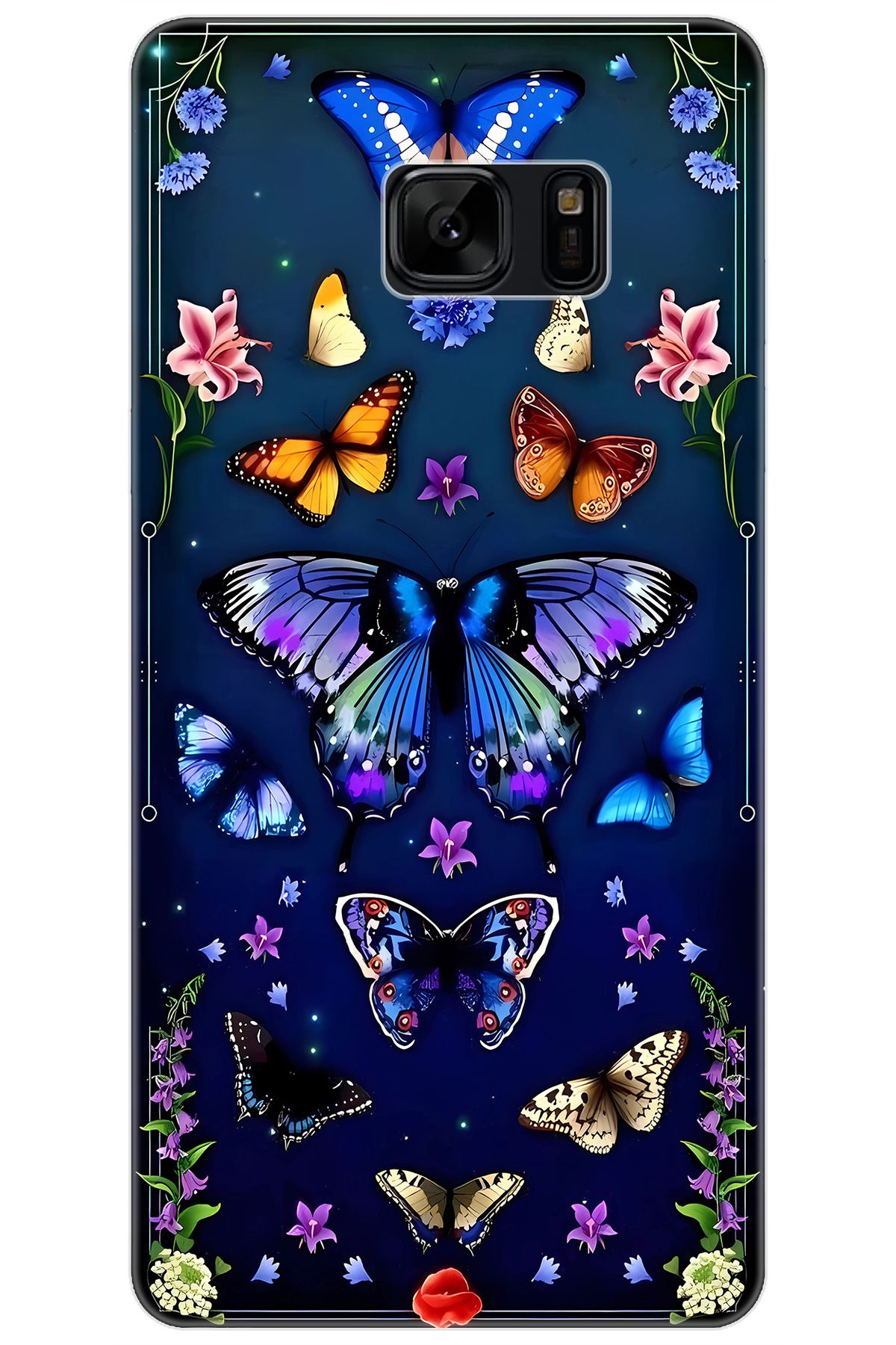 Ceppare Samsung Galaxy Note FE (SM-N935F) Uyumlu Kılıf Desenli İnce Silikon Kelebek STK:669 CP-zFxICa6