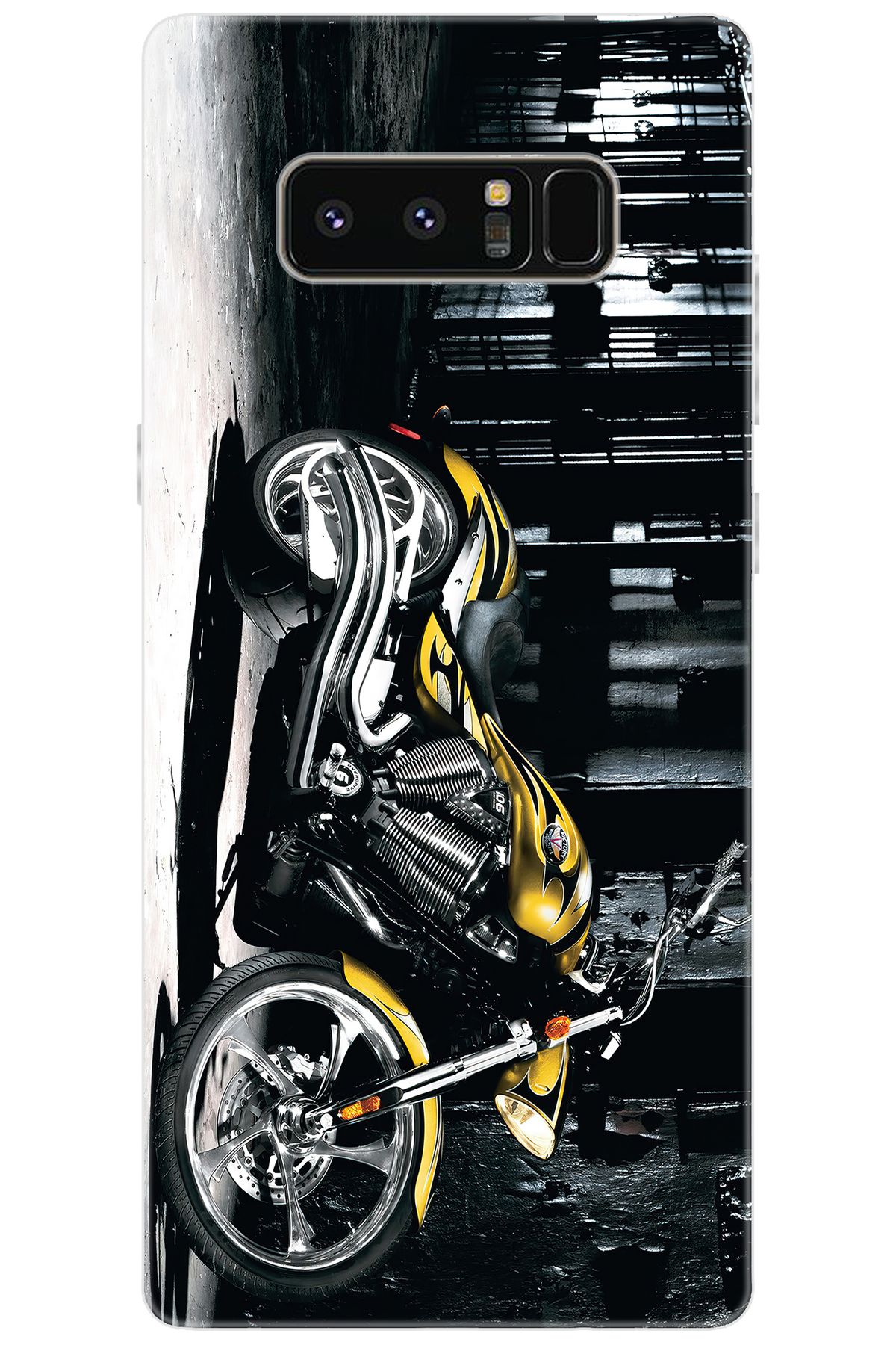 Ceppare Samsung Galaxy Note 8 (SM-N950F) Uyumlu Kılıf Desenli Silikon Motorcycle STK:297 CP-P9I8gdh