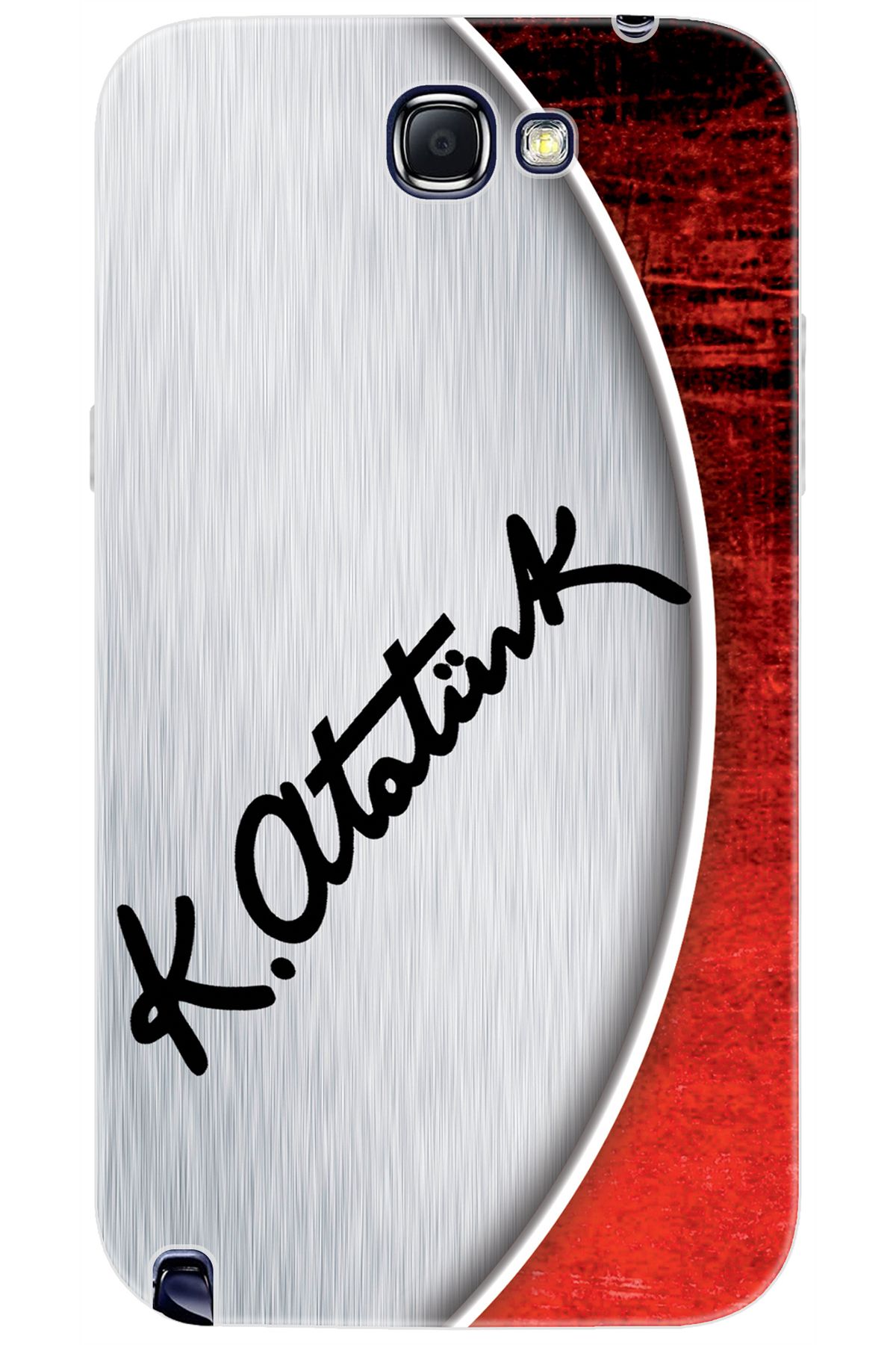 Ceppare Samsung Galaxy Note 2 (GT-N7100) Uyumlu Kılıf Desenli Silikon Atatürk İmzası STK:393 CP-uf5Ynm0