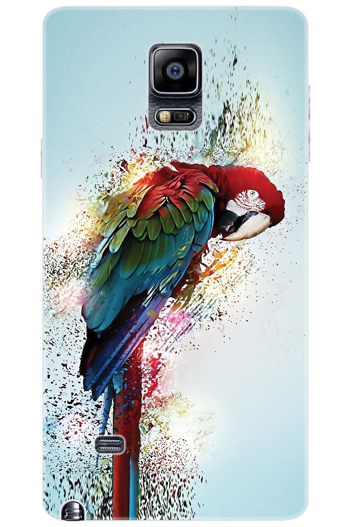 Ceppare Samsung Galaxy Note 4 (SM-N910F) Uyumlu Kılıf Desenli Silikon Papağan STK:562 CP-EZEByNh