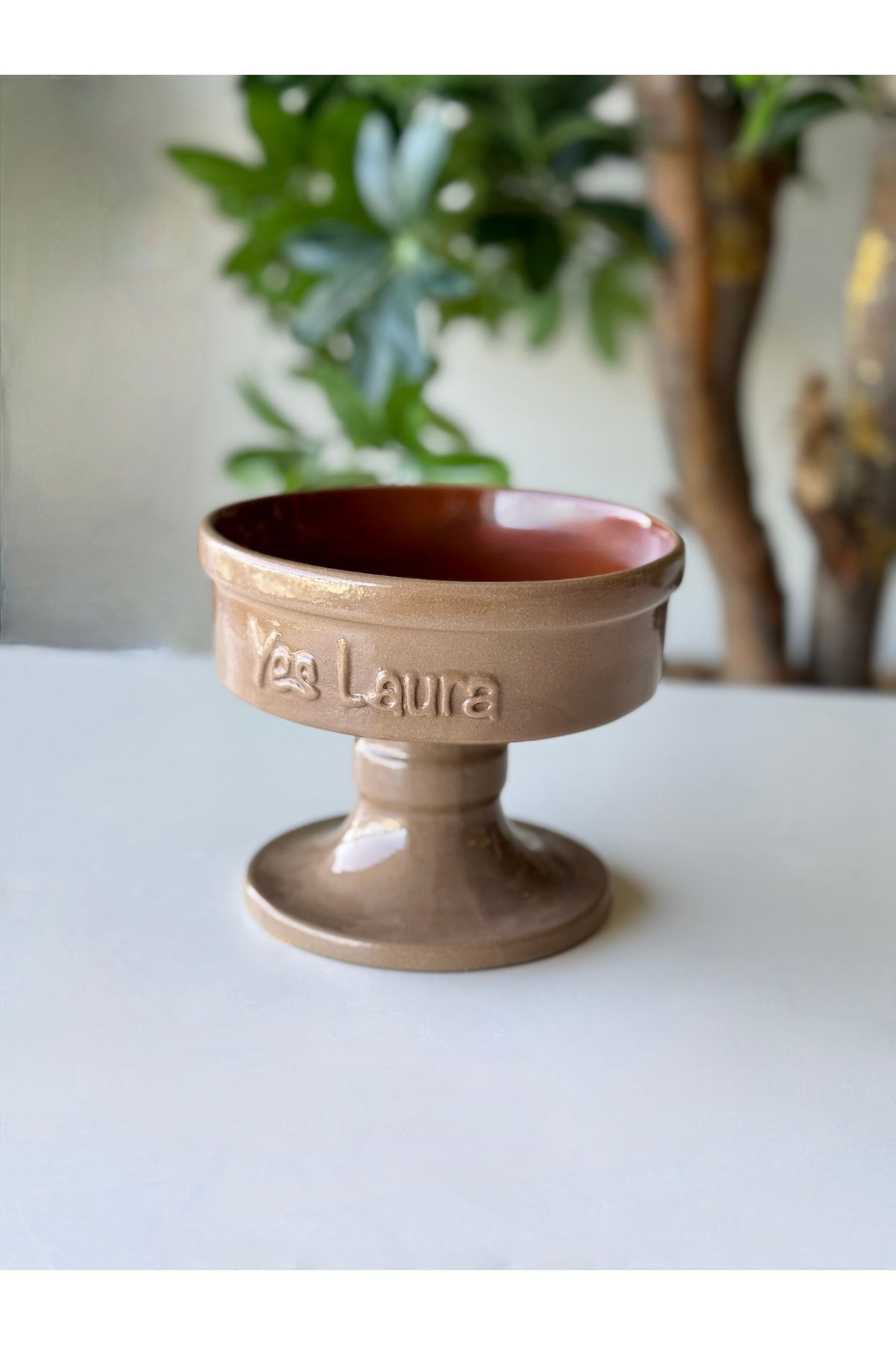 YES LAURA El Yapımı Doğal Seramik Mama & Su Kabı (medi̇um)
