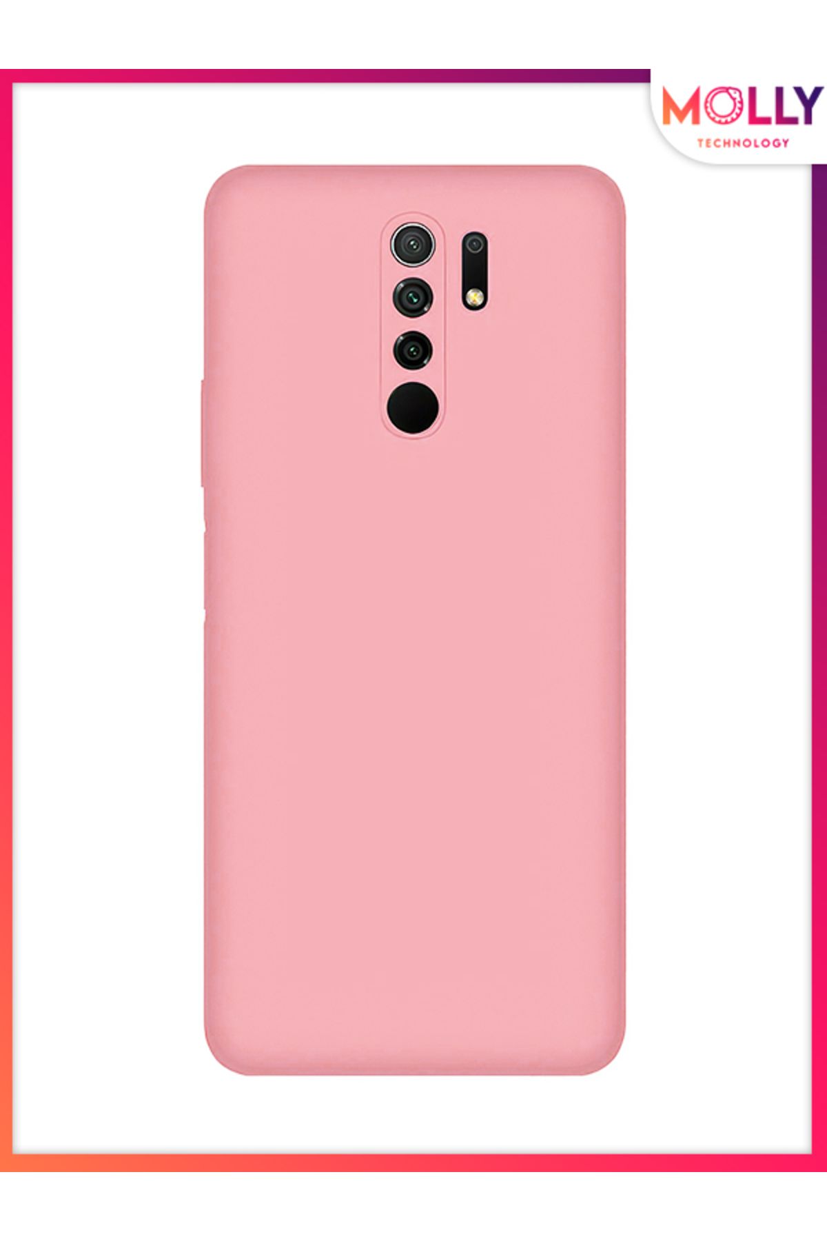 Molly Xiaomi Redmi 9 İçin Pamuk Şeker Liquid İçi Kadife Silikon Kılıf