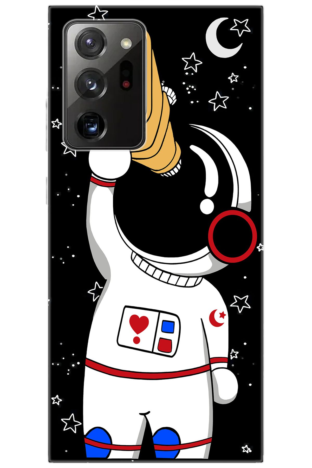 Ceppare Samsung Galaxy Note 20 ULTRA (SM-N985F) Uyumlu Kılıf Silikon Sevimli Astronot STK:100 CP-ljRNUnP