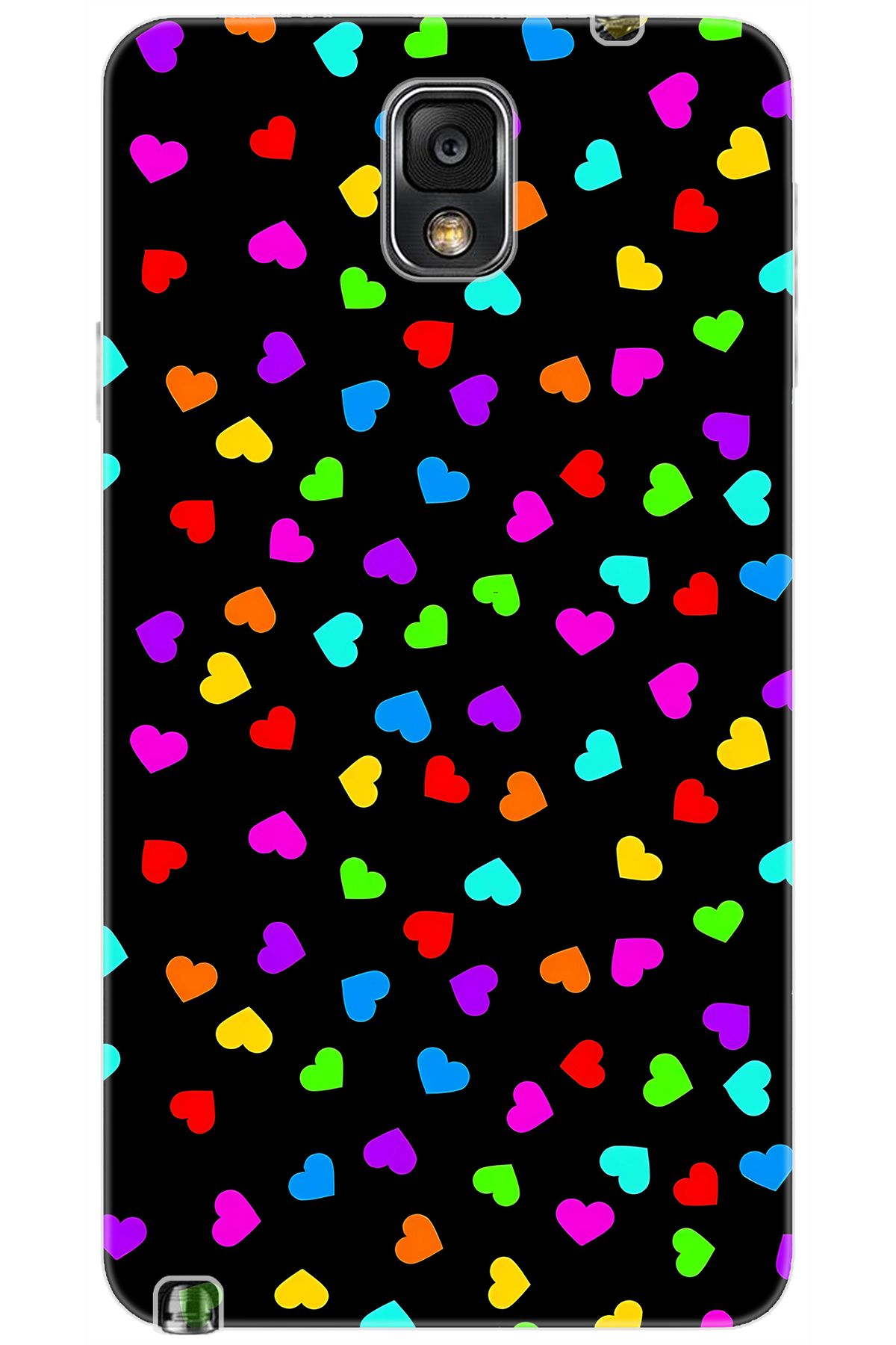 Ceppare Samsung Galaxy Note 3 (SM-N9000Q) Uyumlu Kılıf Desenli Renkli Minik Kalpler STK:1017 CP-CXT3sXI
