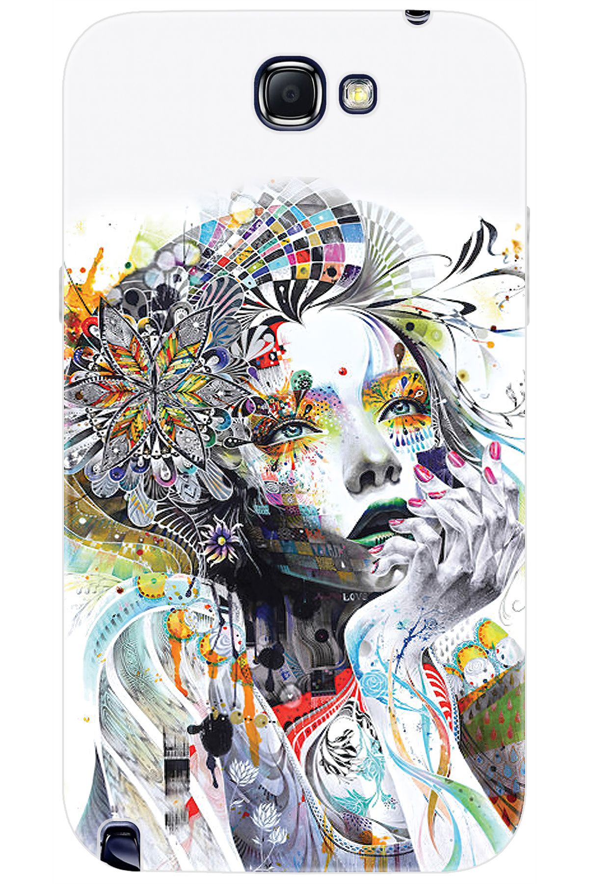 Ceppare Samsung Galaxy Note 2 (GT-N7100) Uyumlu Kılıf Desenli Silikon Düşünen Kız STK:574 CP-BHmB0MP