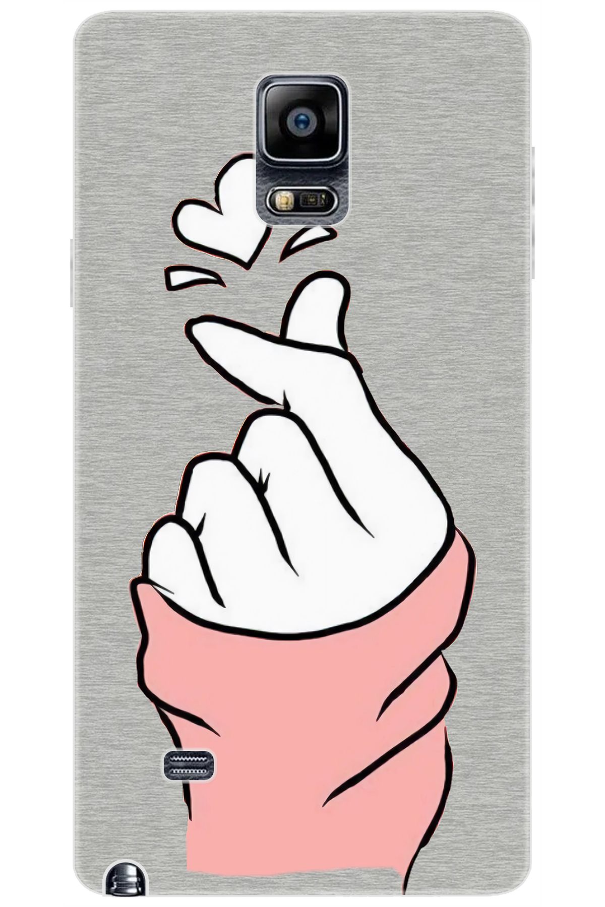 Ceppare Samsung Galaxy Note 4 (SM-N910F) Uyumlu Kılıf Desenli Silikon Parmak Kalp STK:750 CP-pyu5DR9
