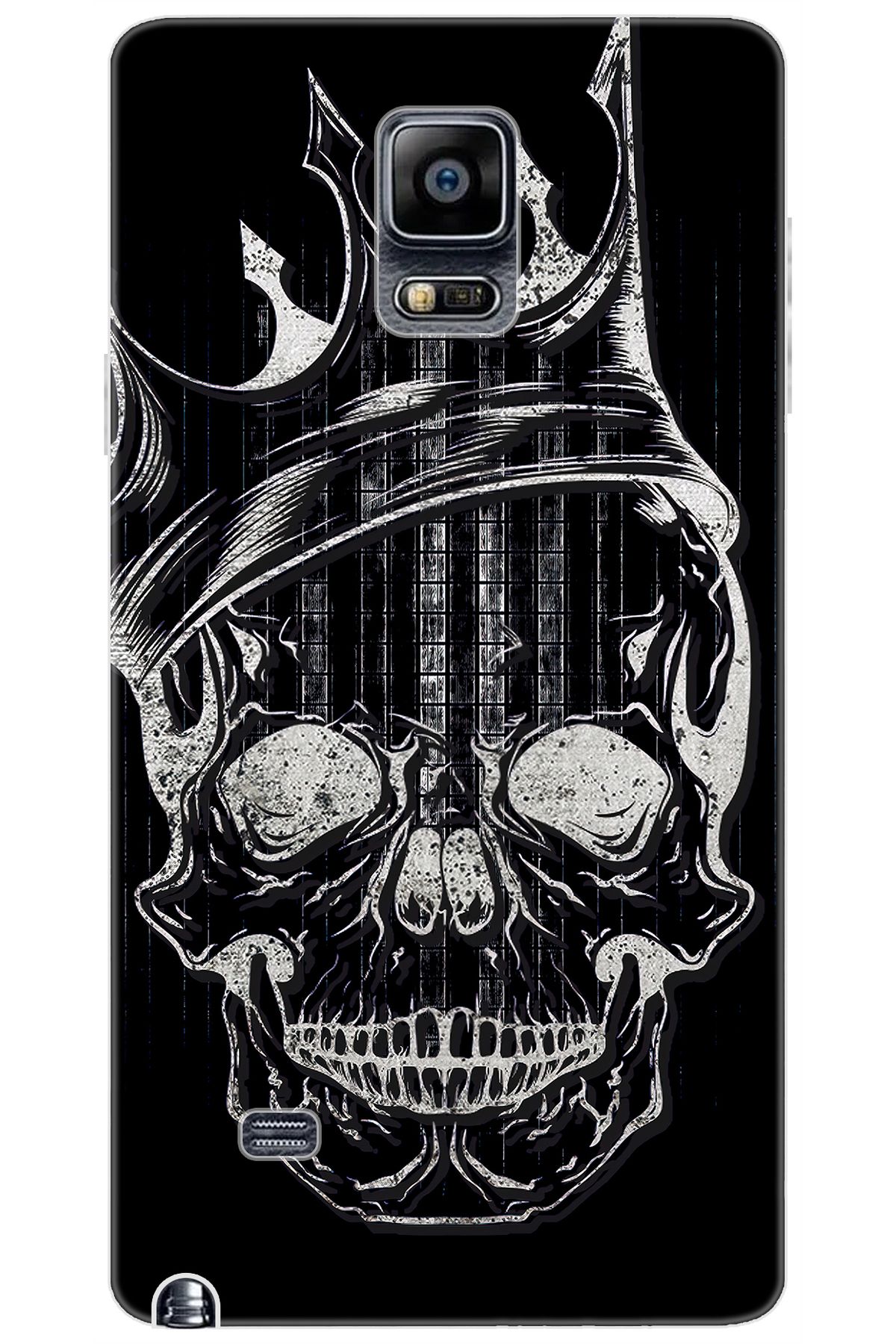 Ceppare Samsung Galaxy Note 4 (SM-N910F) Uyumlu Kılıf Desenli Silikon Kuru Kafa STK:582 CP-DqBSmF0