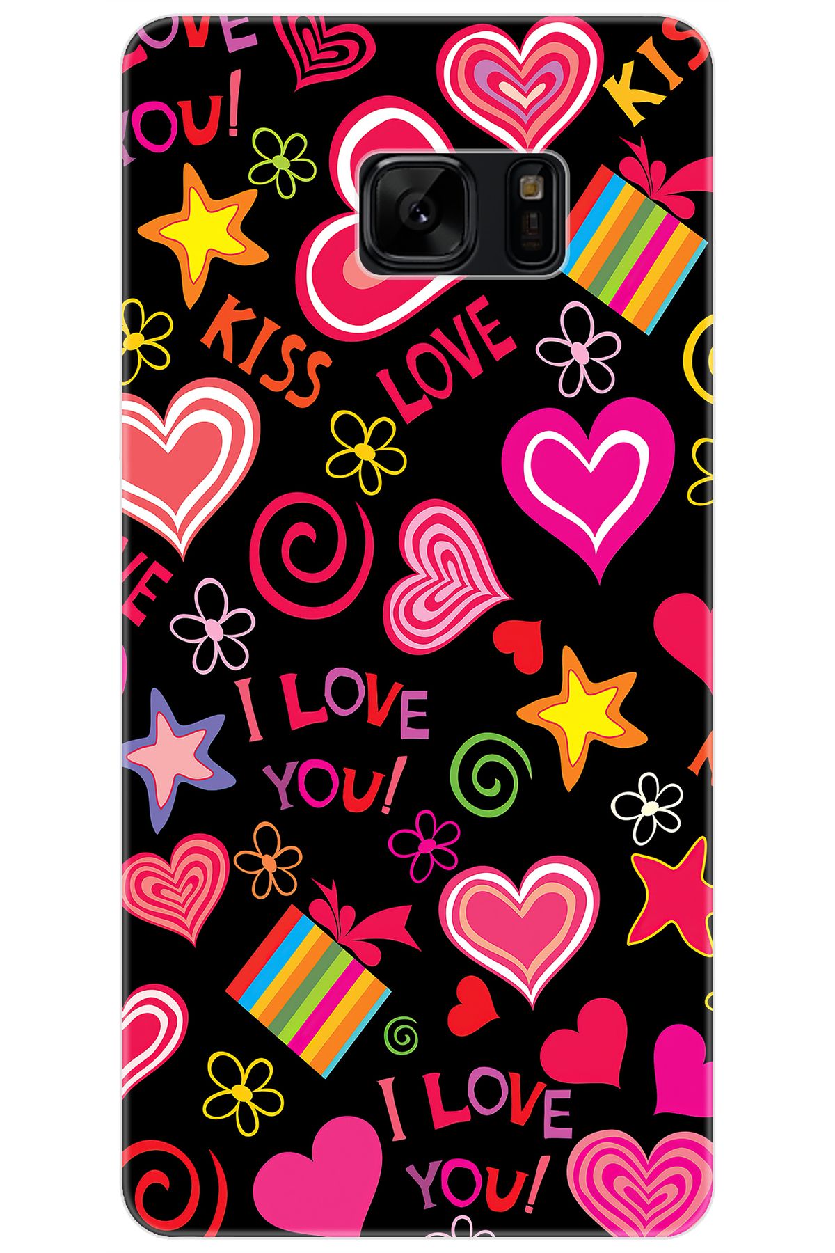 Ceppare Samsung Galaxy Note FE (SM-N935F) Uyumlu Kılıf Desenli İnce Silikon Kıss Love STK:265 CP-pu8kiA0