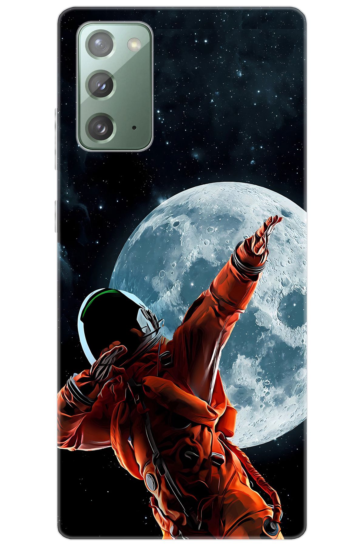 Ceppare Samsung Galaxy Note 20 (SM-N980F) Uyumlu Kılıf Desenli Silikon Astronot STK:674 CP-0SiSRSF
