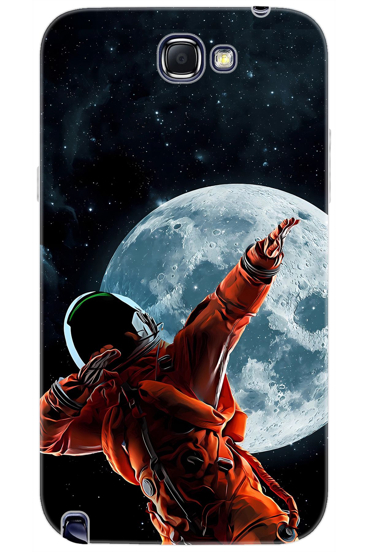 Ceppare Samsung Galaxy Note 2 (GT-N7100) Uyumlu Kılıf Desenli Silikon Astronot STK:674 CP-Myva9NB