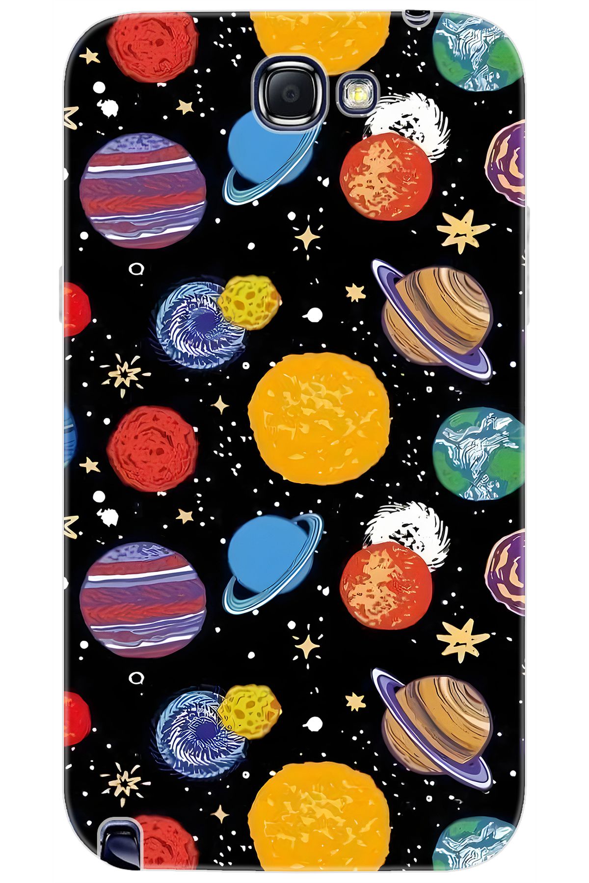 Ceppare Samsung Galaxy Note 2 (GT-N7100) Uyumlu Kılıf Desenli Silikon Gezegenler STK:686 CP-0r0Vaj3