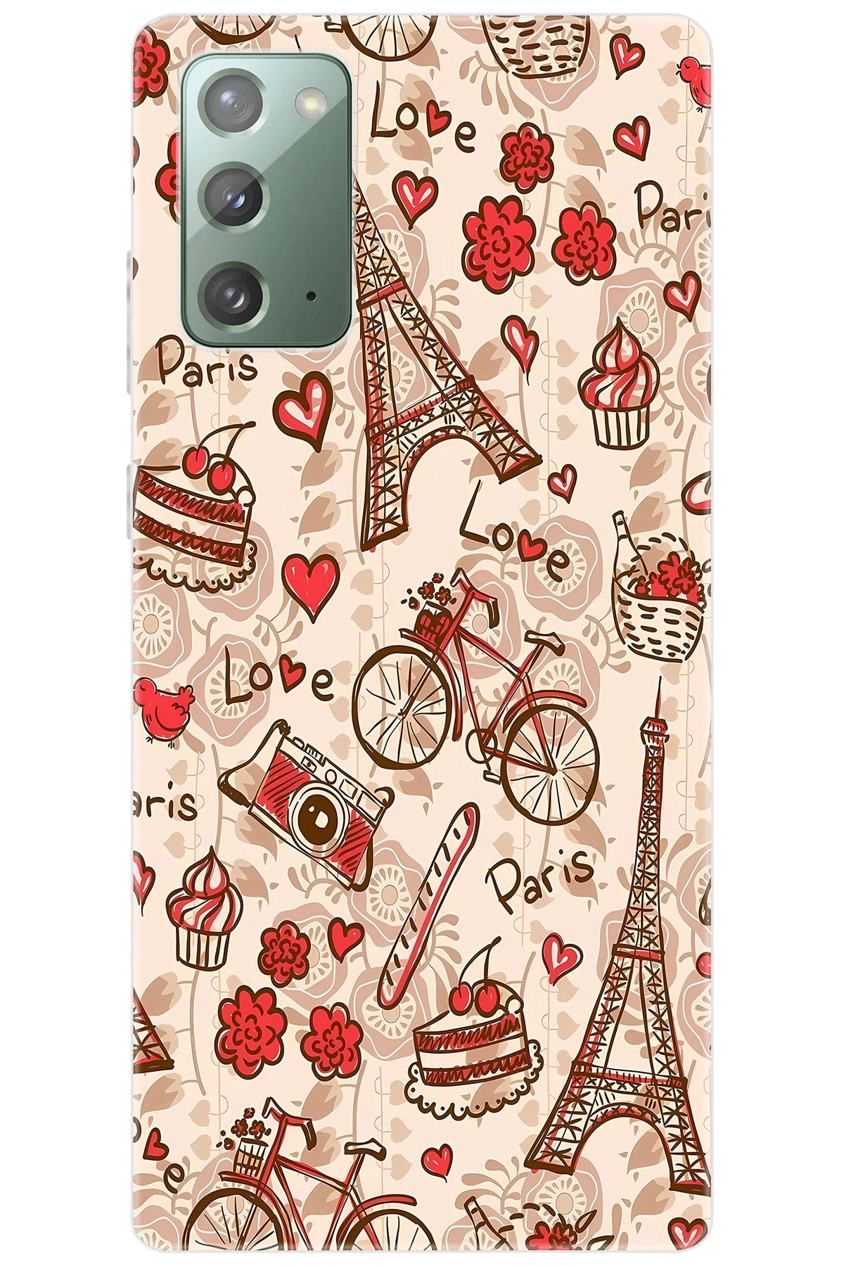 Ceppare Samsung Galaxy Note 20 (SM-N980F) Uyumlu Kılıf Desenli Silikon Eyfel Serisi STK:678 CP-GH8cVwg