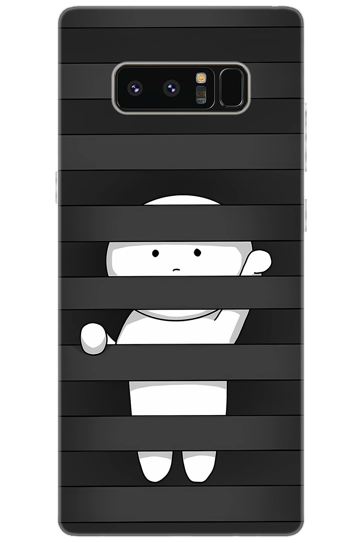 Ceppare Samsung Galaxy Note 8 (SM-N950F) Uyumlu Kılıf Desenli Silikon Saklanan Karakter STK:665 CP-6BjHWog