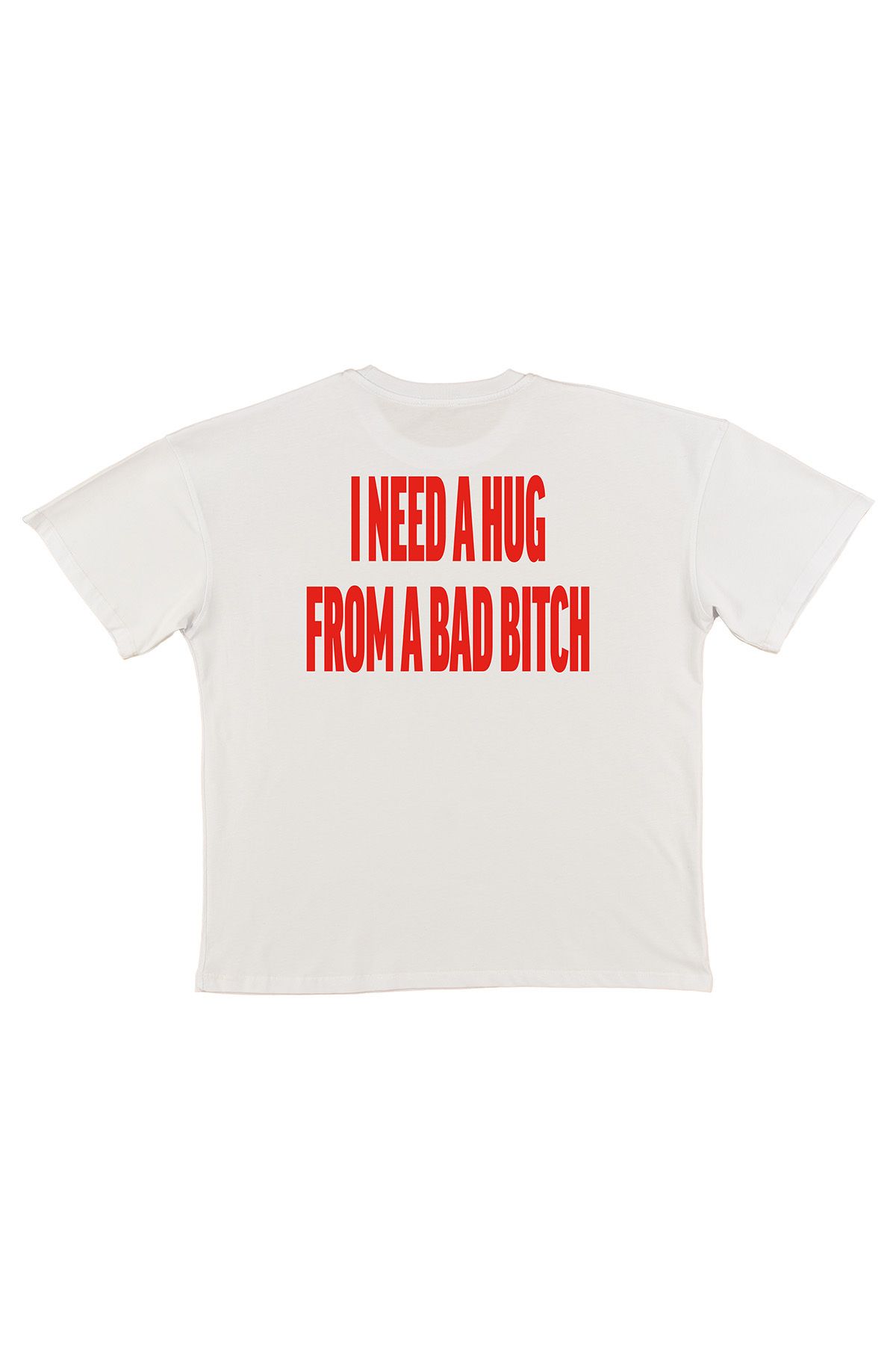 urbvn Need Hugh Baskılı Beyaz Oversize T-shirt