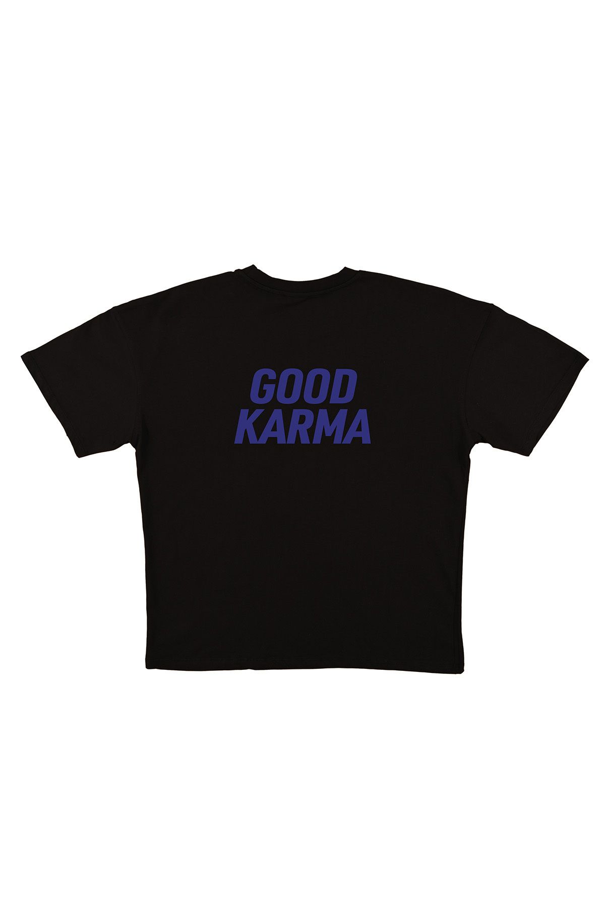 urbvn Good Karma Baskılı Siyah Oversize T-shirt