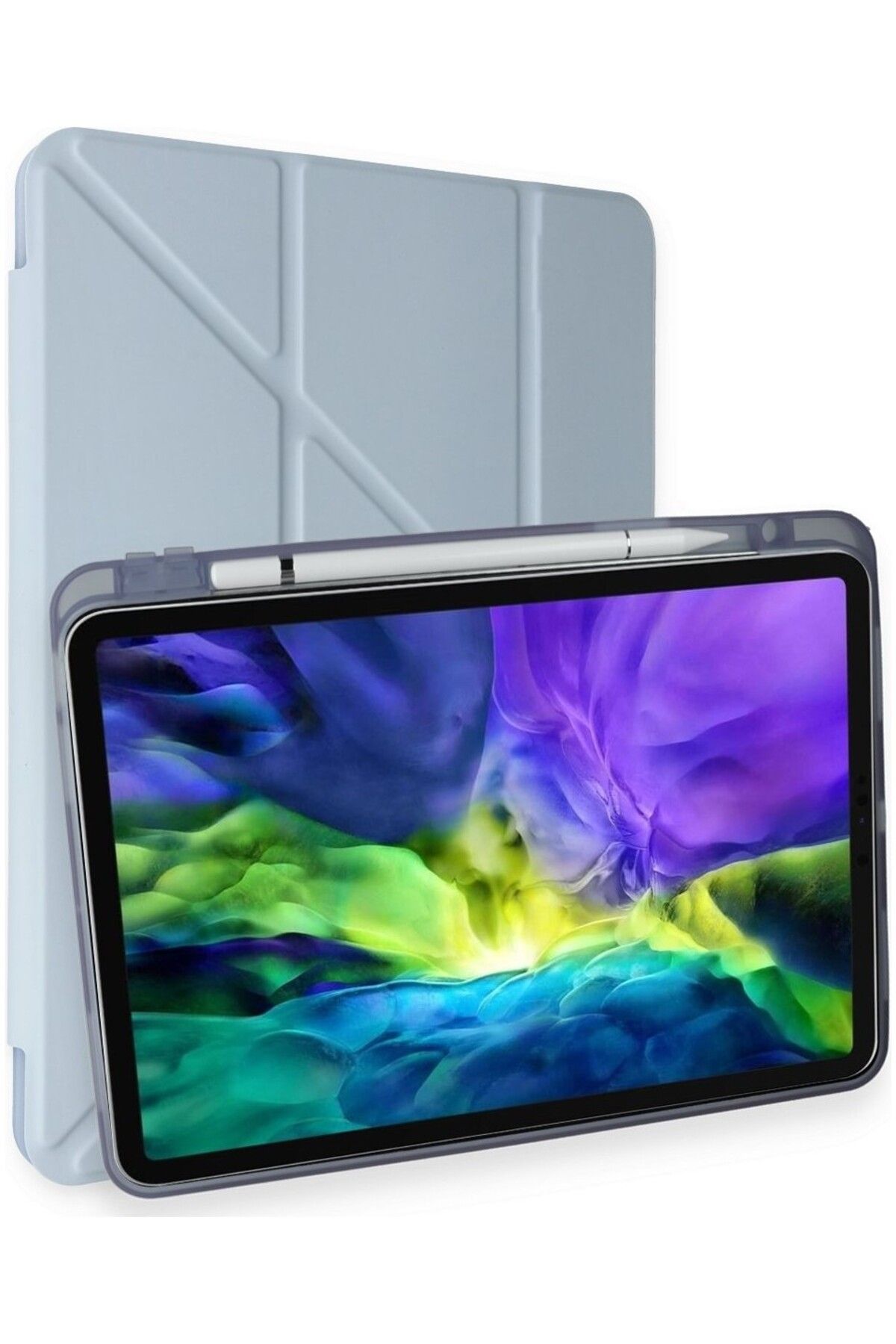 Zentico iPad Air 11 10.9 Inç Air 4 5 6 2020 2022 2024 Kılıf Tri Folding Standlı Kalem Bölmeli