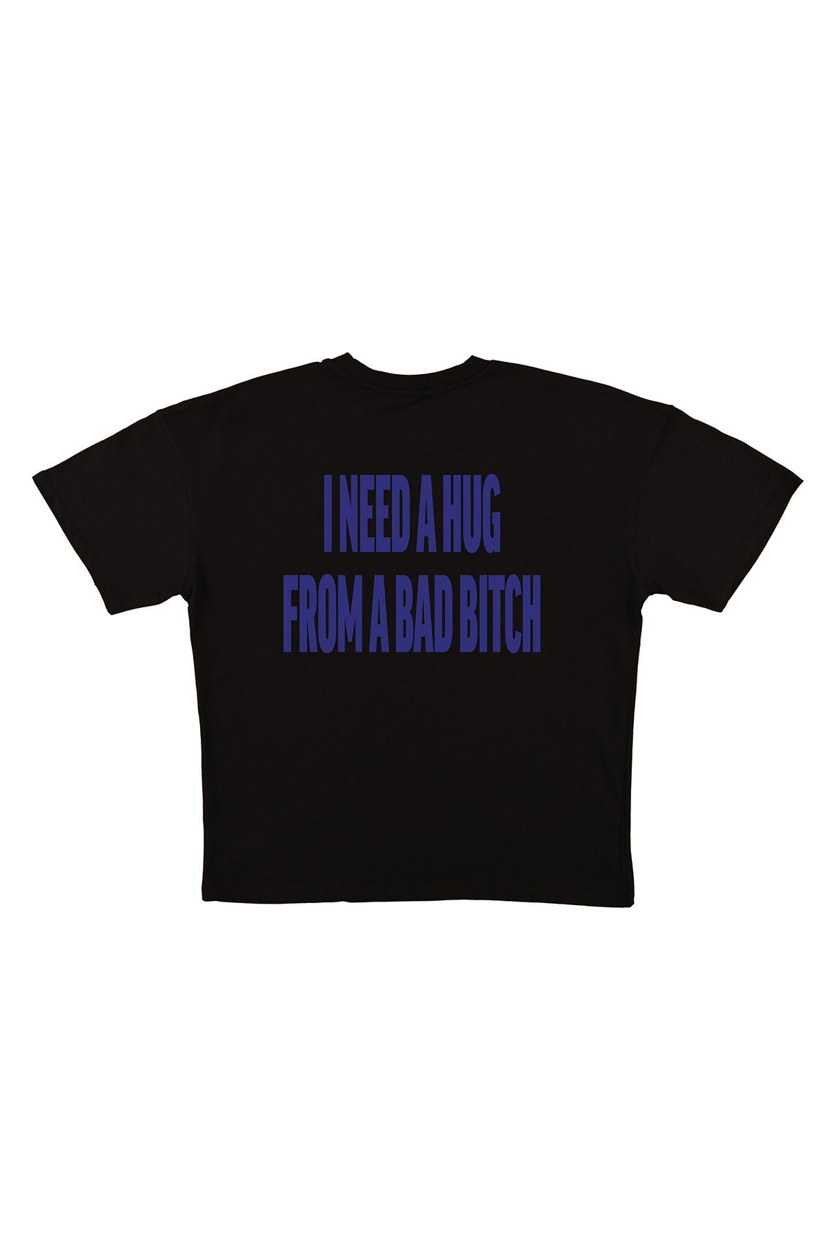 urbvn Need Hugh Baskılı Siyah Oversize T-shirt