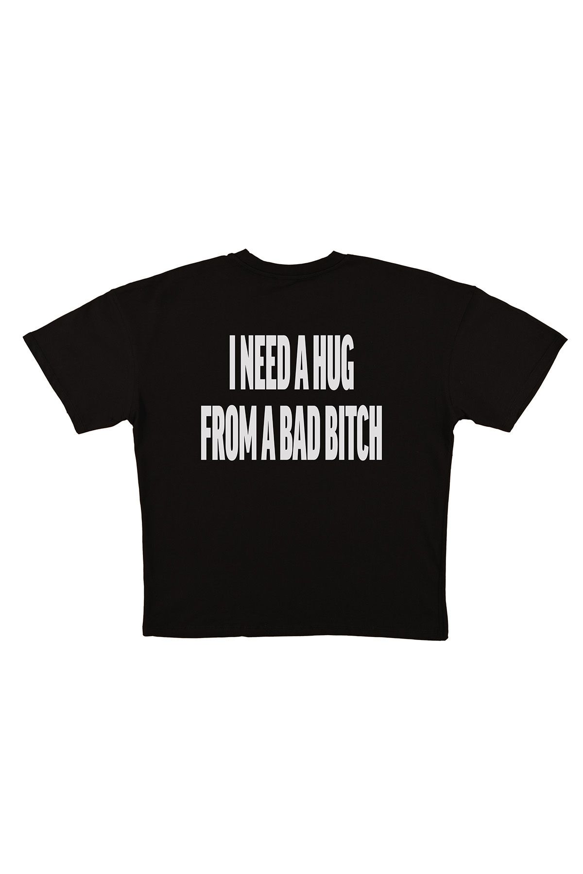 urbvn Need Hugh Baskılı Siyah Oversize T-shirt