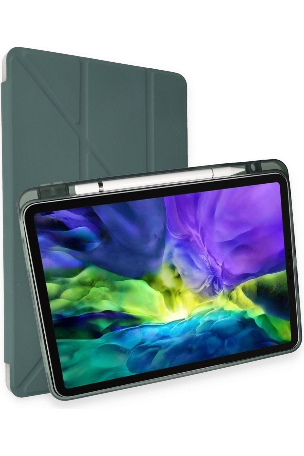Zentico iPad Air 11 10.9 Inç Air 4 5 6 2020 2022 2024 Kılıf Tri Folding Standlı Kalem Bölmeli