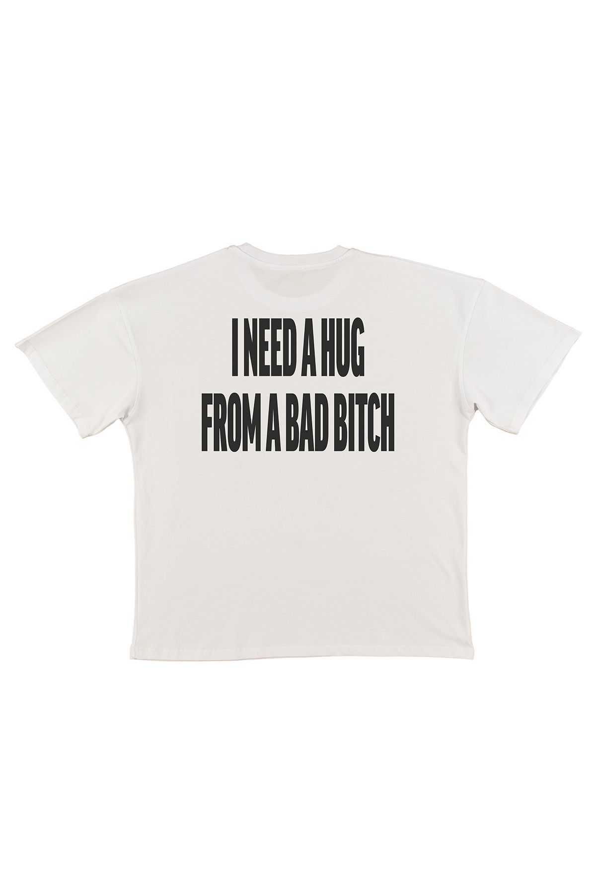 urbvn Need Hugh Baskılı Beyaz Oversize T-shirt
