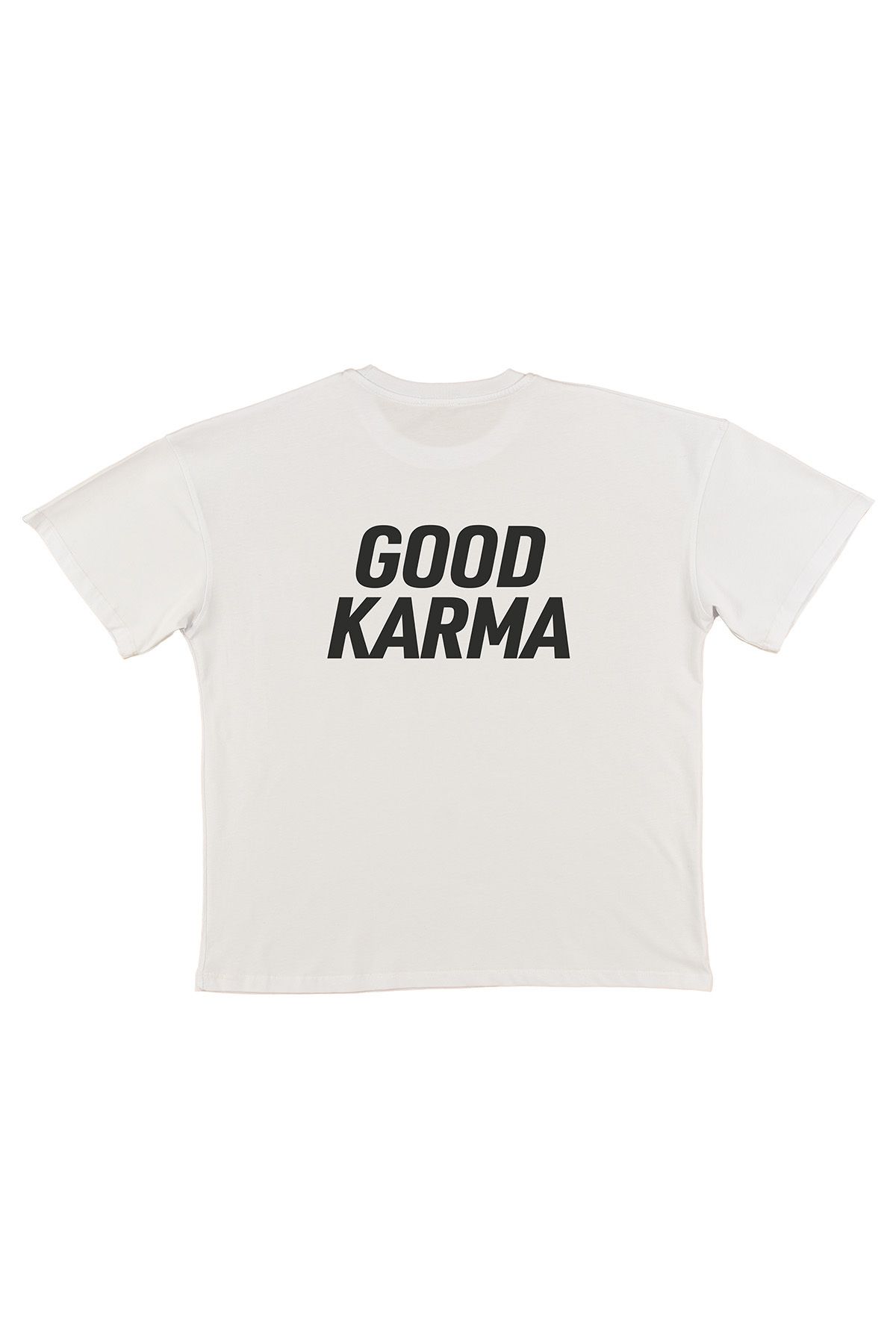 urbvn Good Karma Baskılı Beyaz Oversize T-shirt