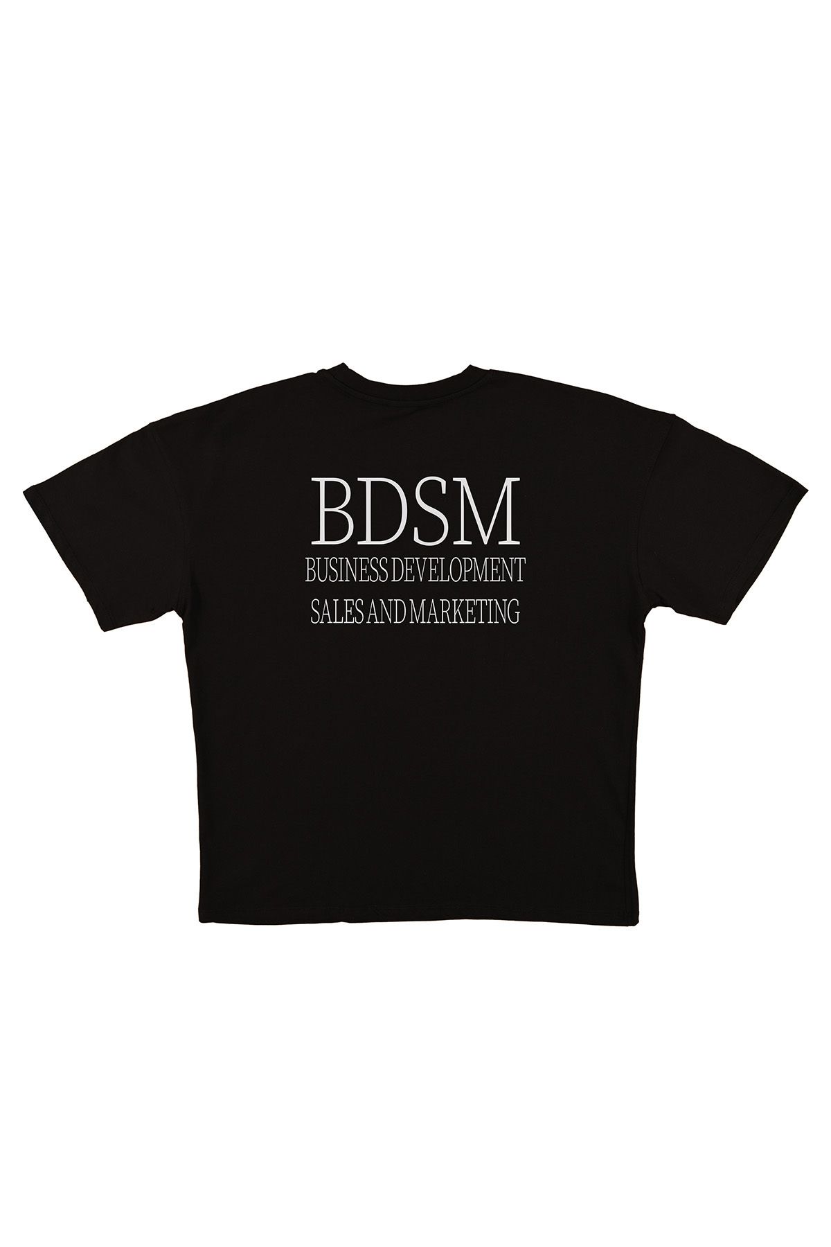 urbvn BDSM Baskılı Siyah Oversize T-shirt