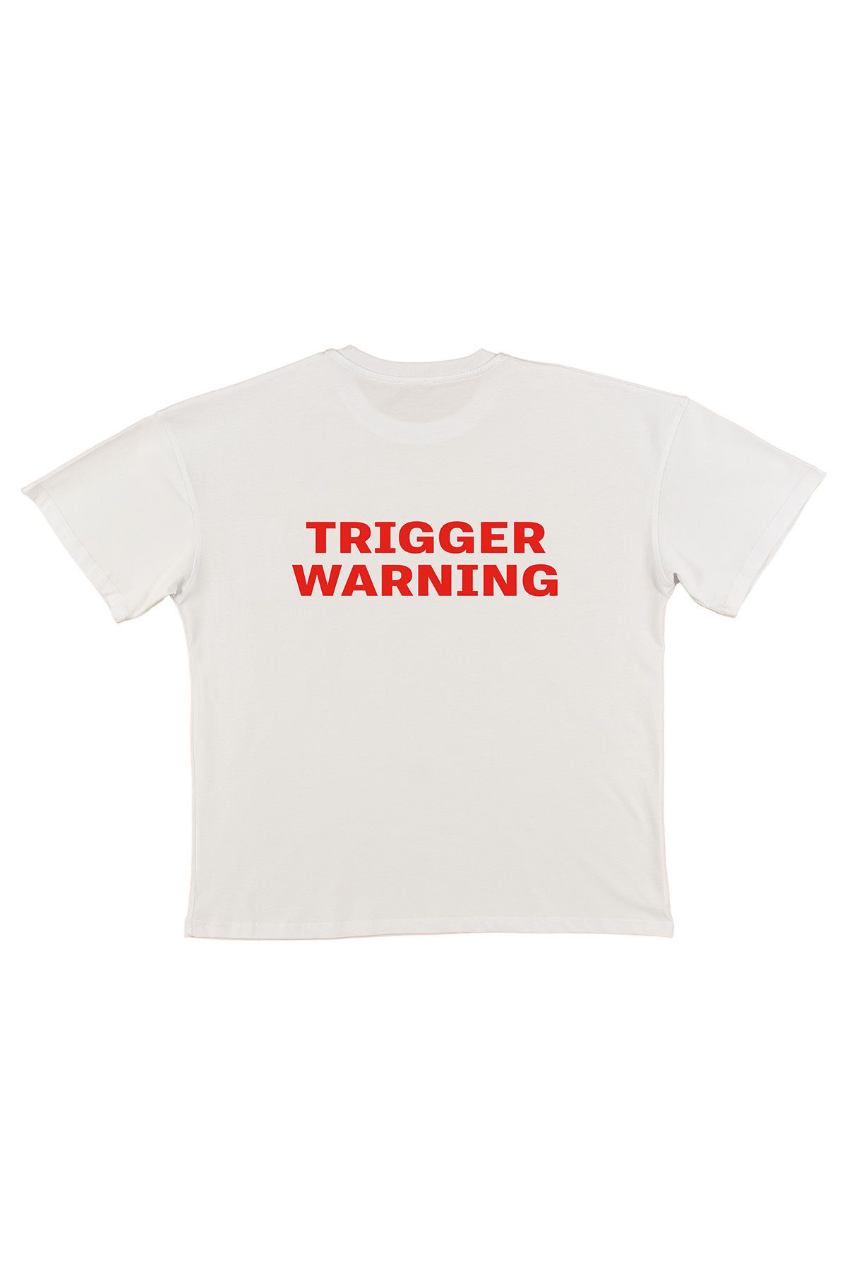 urbvn Trigger Baskılı Beyaz Oversize T-shirt