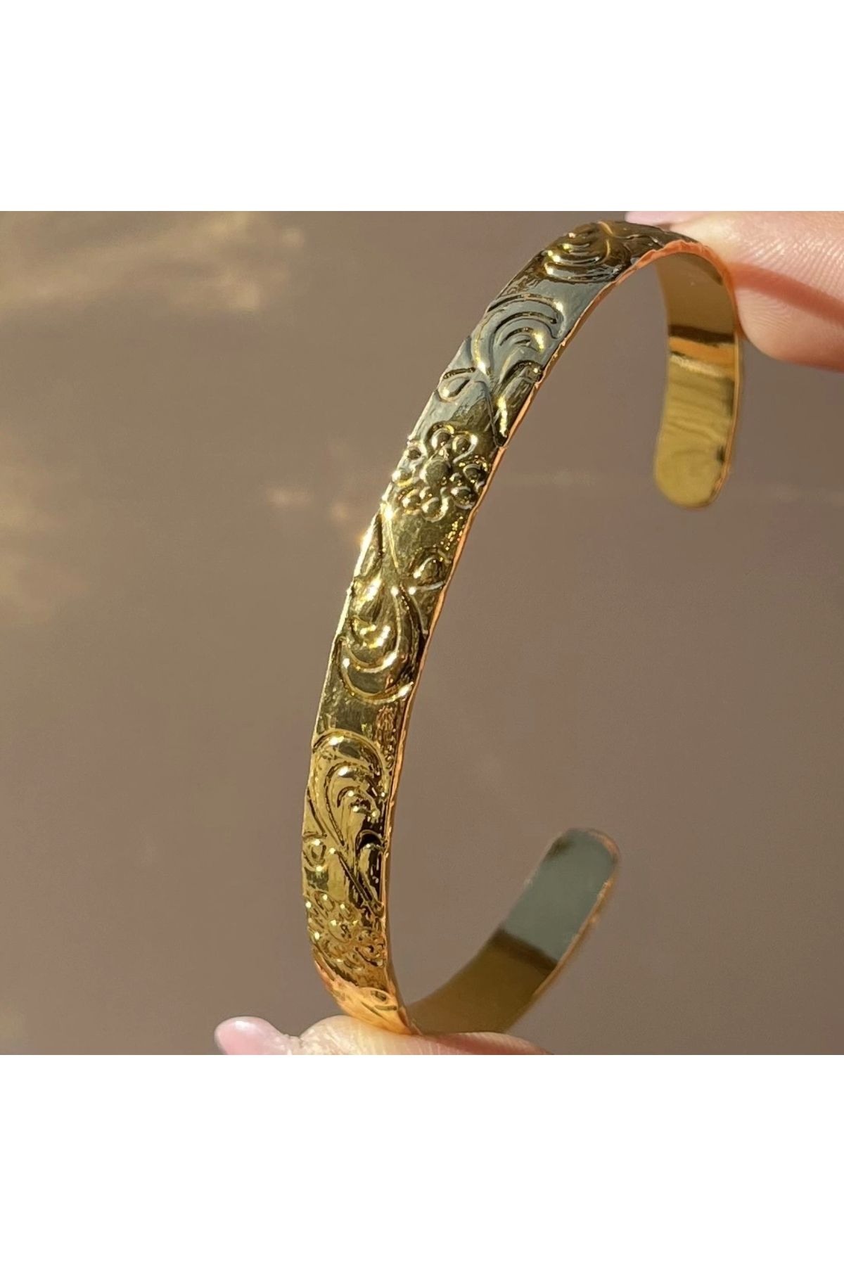 Vintagezegeni Oymalı Vintage Kelepçe Bileklik