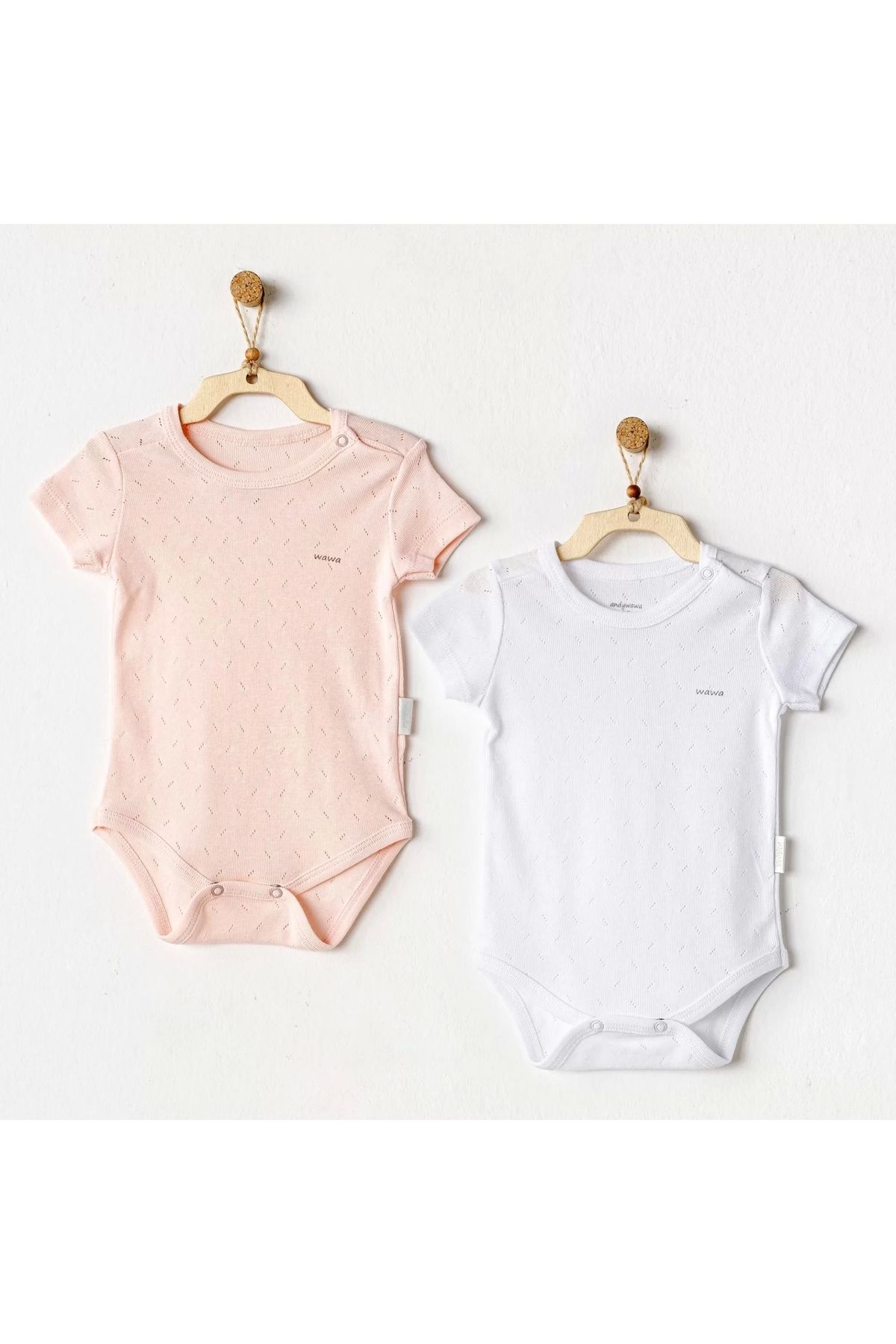 Marsilyan Andywawa Ac25554 Sleeve Jacquard 2'li Basic Body Pink White