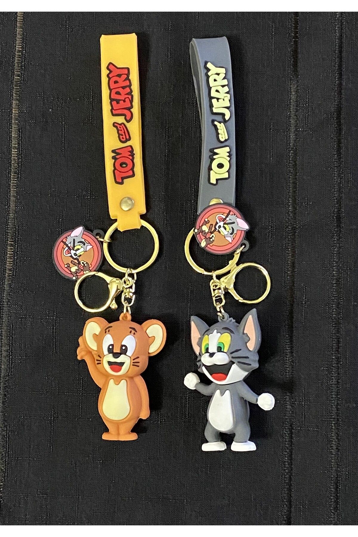 GLOWVİA AKSESUAR TOM VE JERRY 3D BÜYÜK BOY SİLİKON SEVGİLİ ANAHTARLIK , HEDİYELİK, ÇANTA AKSESUARI