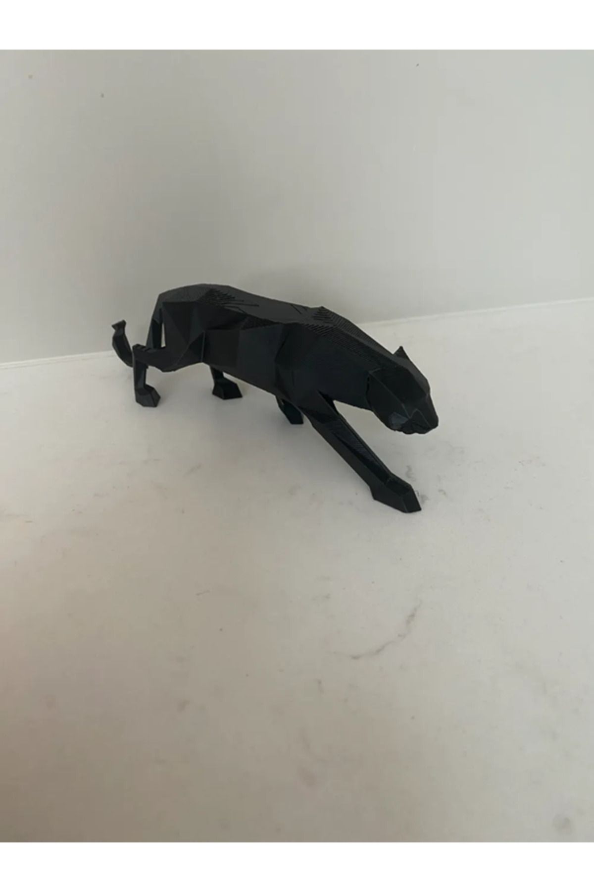 3DLİ Geometrik Kubik Kara Panter - dekortif koleksiyon ürün 18cm siyah