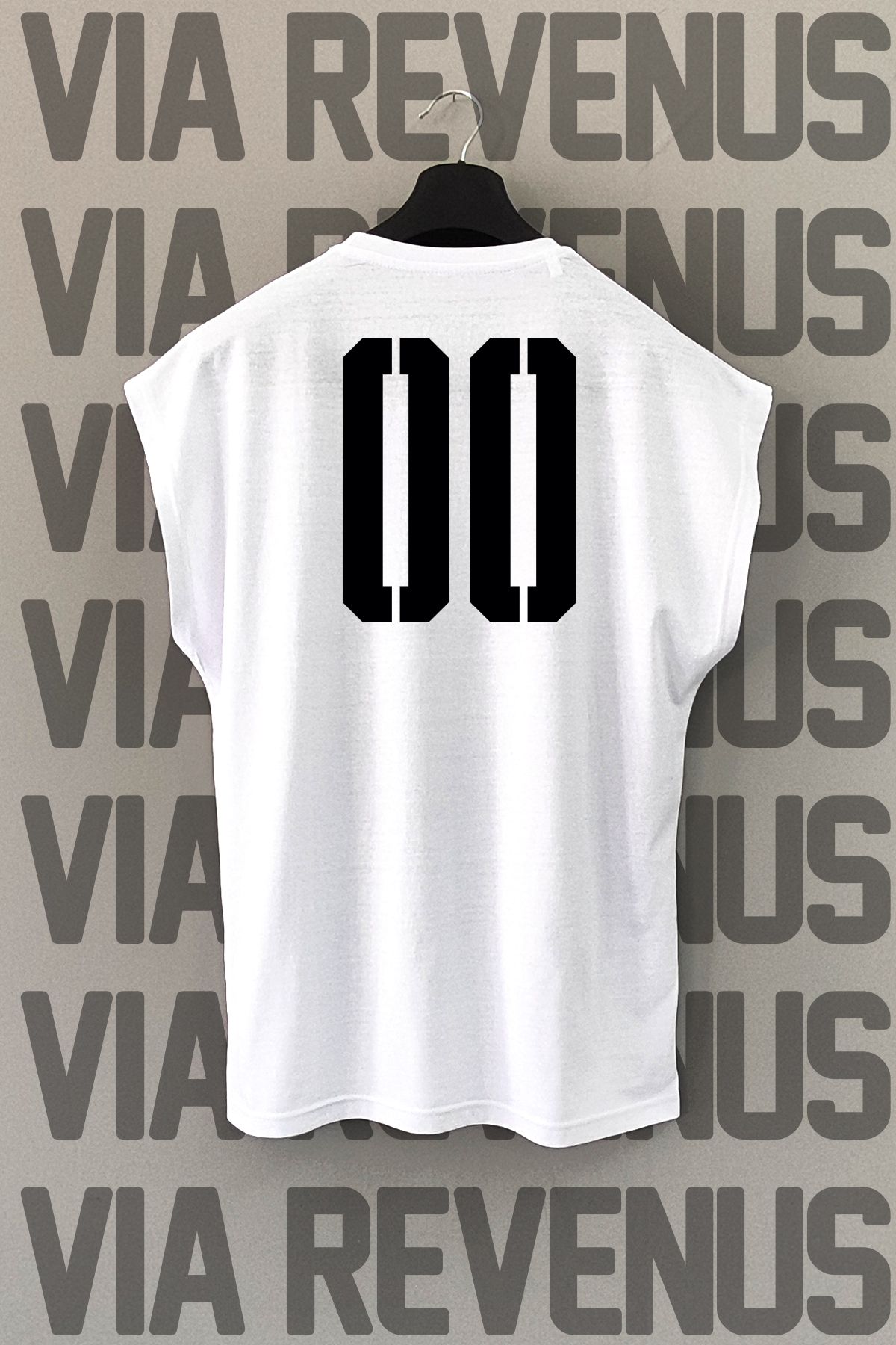 Vordevia 00 Sayı Sırt Baskılı Sıfır Kollu Bisiklet Yaka Spor Tshirt
