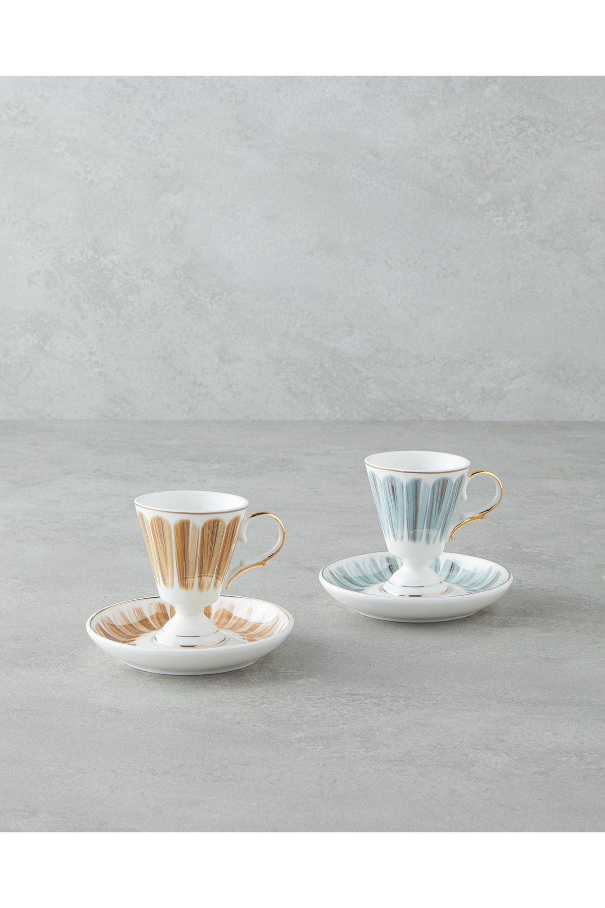 English Home Winnie Porselen 4 Parça 2 Kişilik Kahve Fincan Takımı 90 ml Yeşil-Turuncu