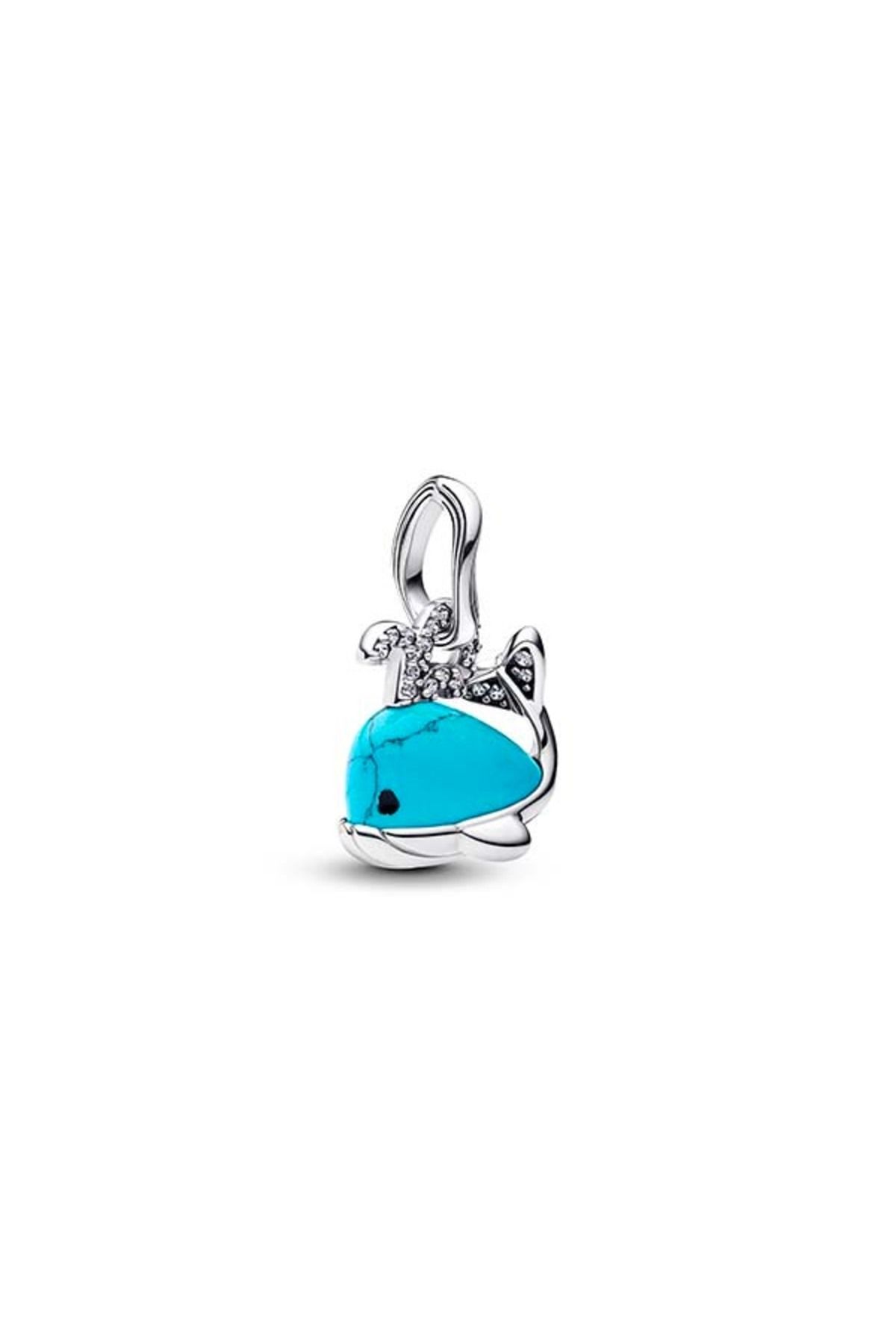 Pandora Turkuaz Renkli Balina Sallantılı Charm