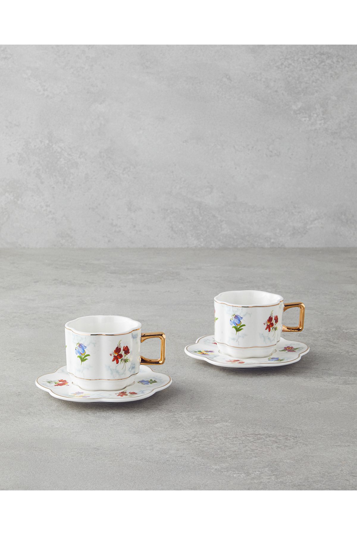 English Home Celestia Porselen 4 Parça 2 Kişilik Kahve Fincan Takımı 90 ml Renkli