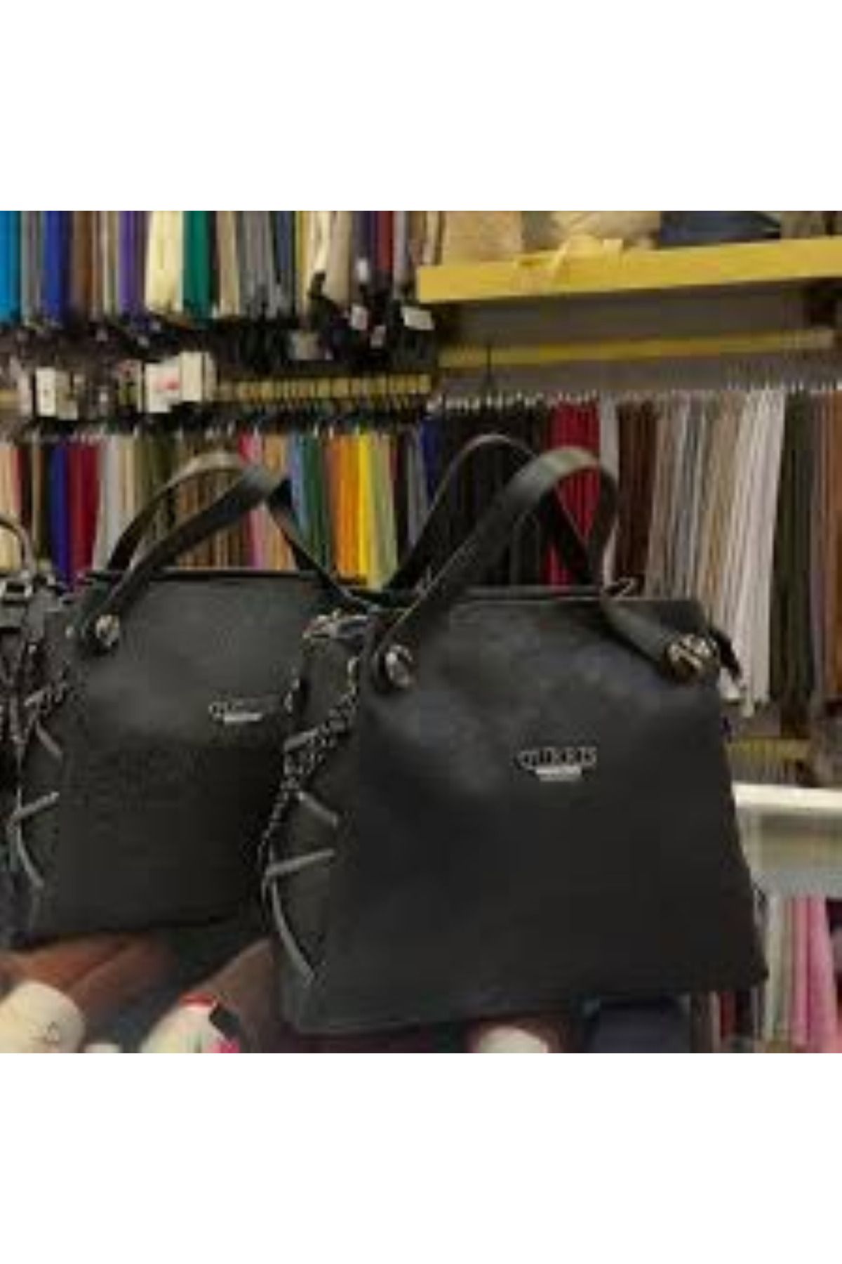 aynewmoda Siyah saplamalı ve omuz askılı çanta -