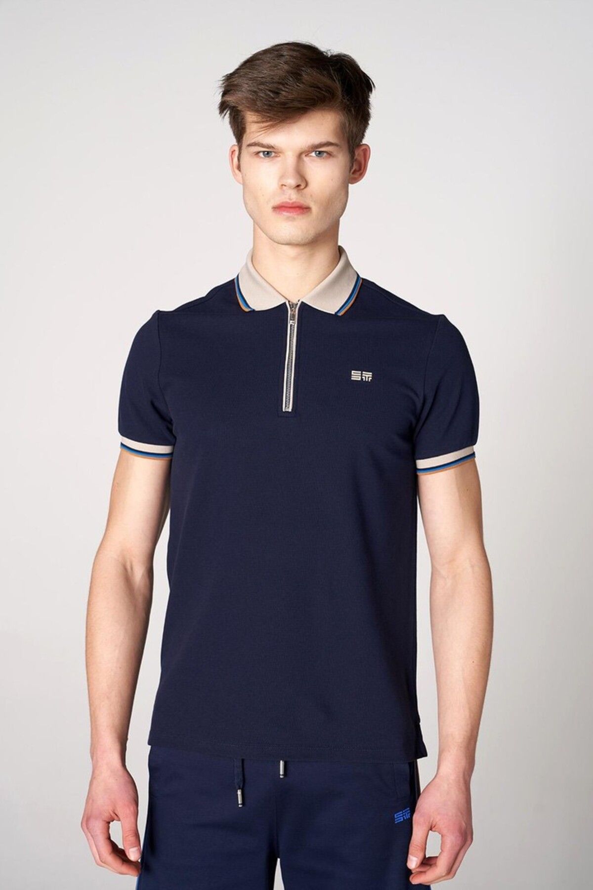 SPORTEMPT Polo Yaka Fermuarlı Erkek Pamuk T-shirt