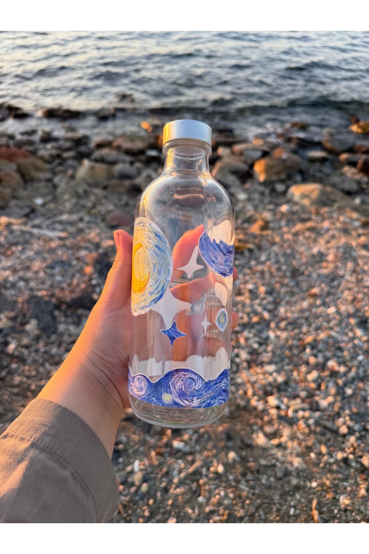 page journals Yıldızlı gece cam su şişesi 500 ml
