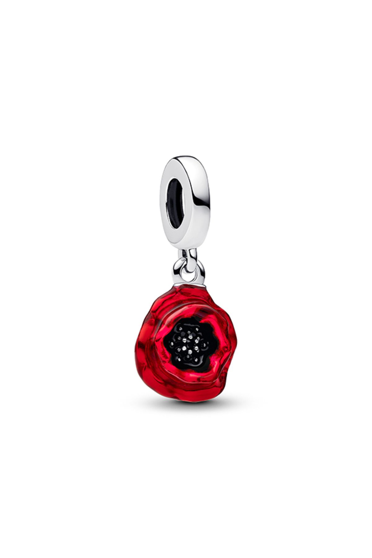 Pandora Kırmızı Çiçek Sallantılı Charm