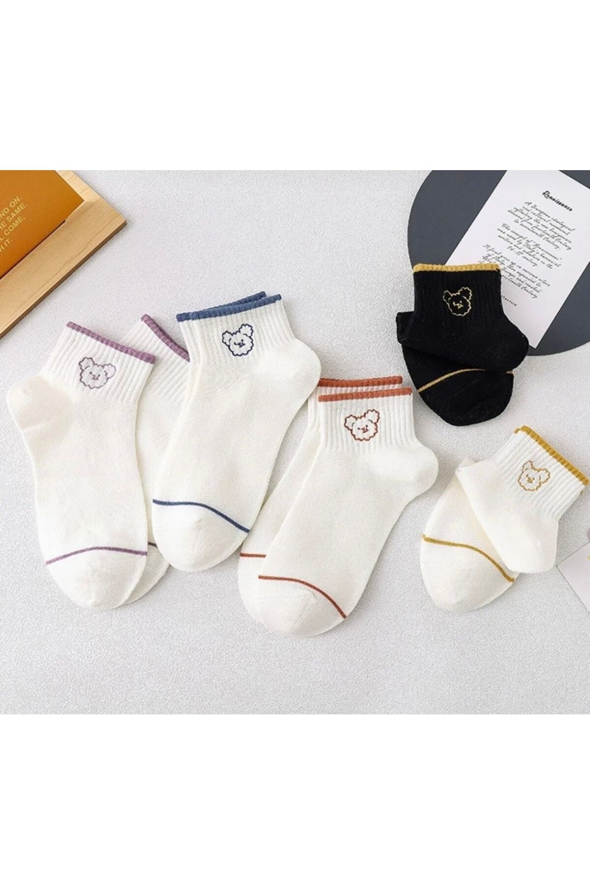 Bestrend 5’li Unisex Desenli Renkli Kısa çorap